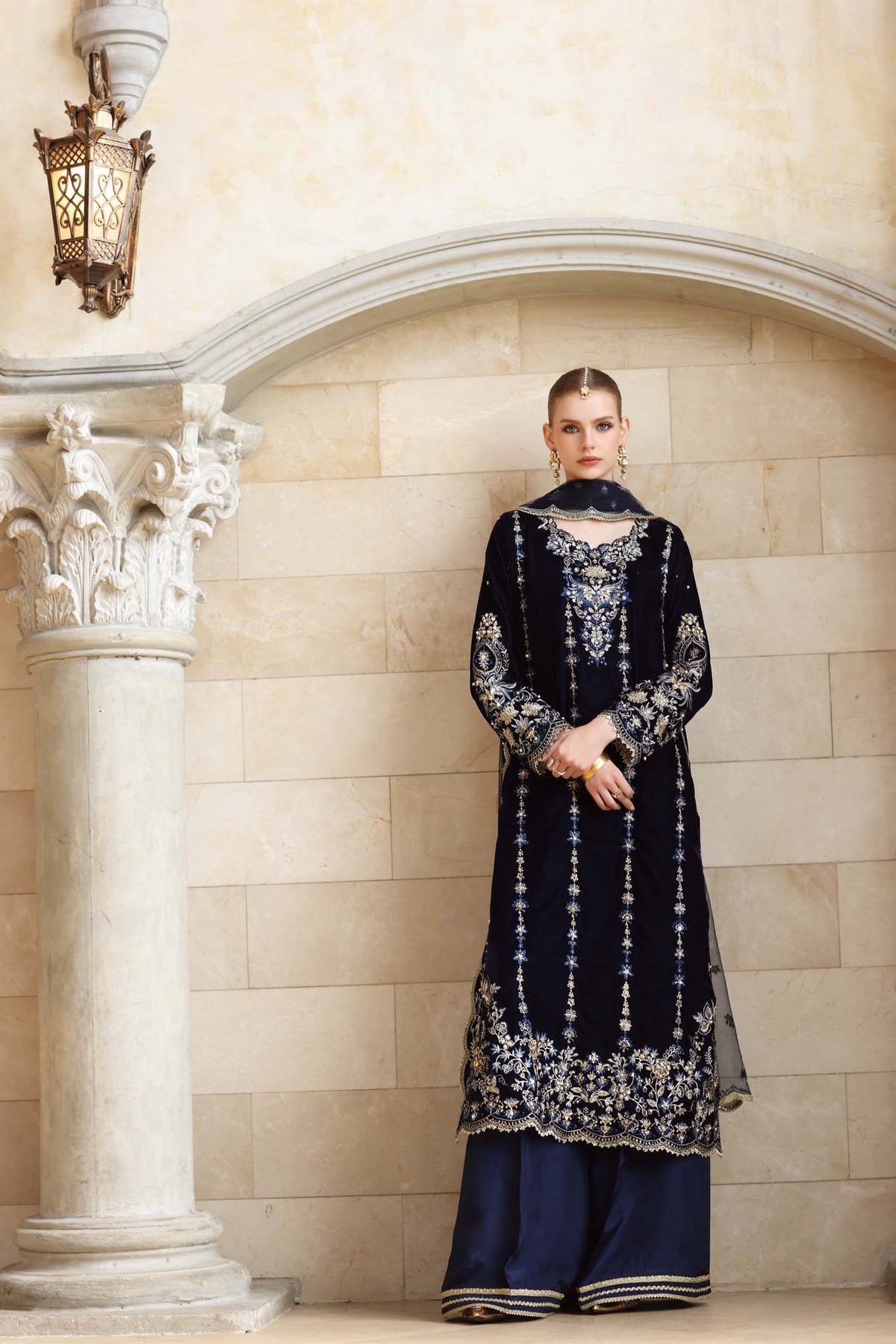 Noor by Saadia Asad | Handcrafted Velvet 25 | Falak-6