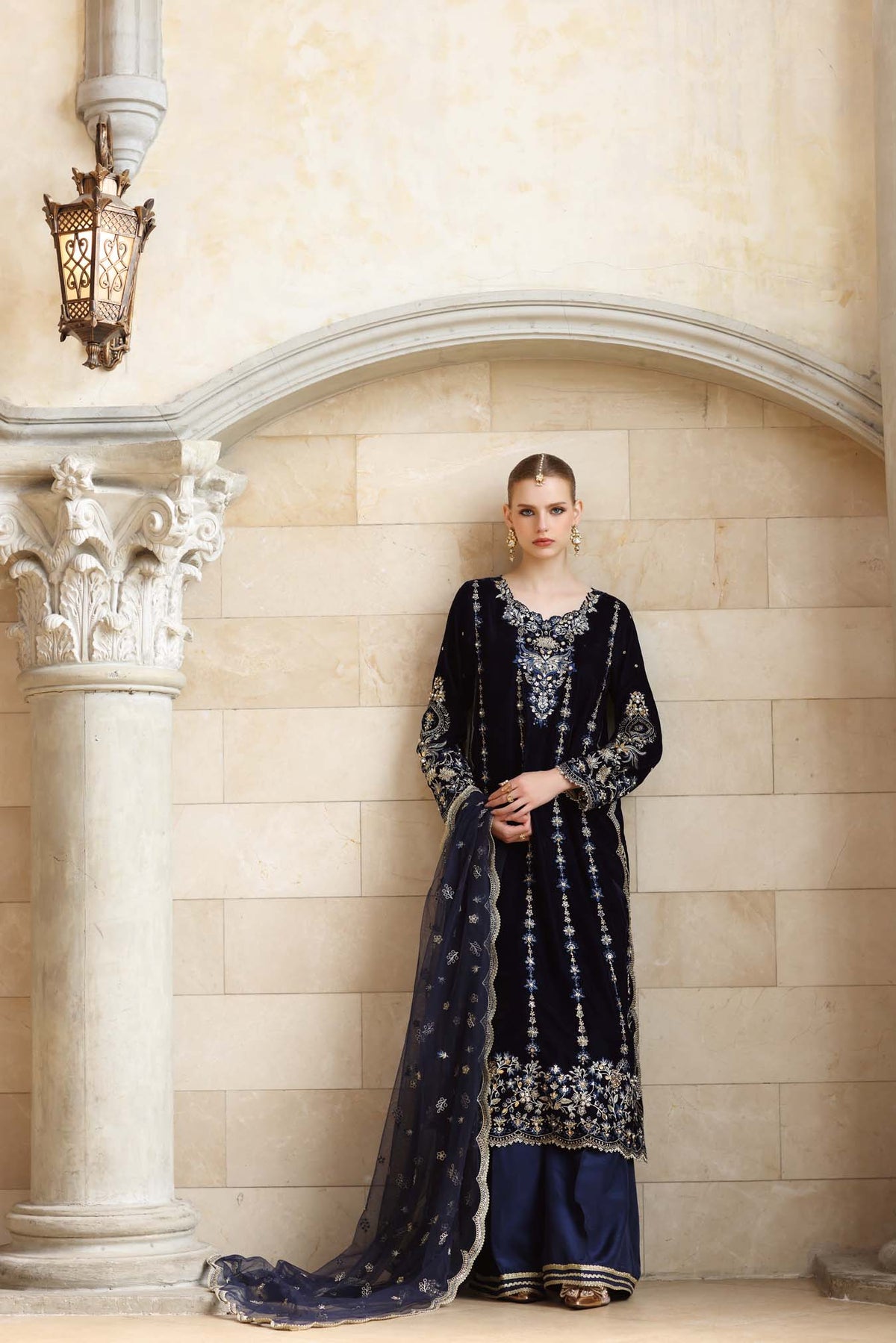 Noor by Saadia Asad | Handcrafted Velvet 25 | Falak-5