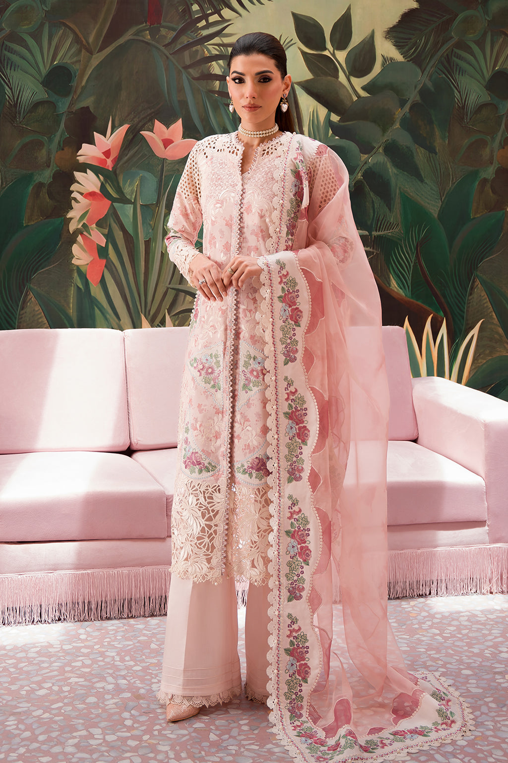 Afrozeh | The Pinted Grden Lawn 24 | Daisy Dream -  Afrozeh Luxury - Original Designer Dress - House of Maryam