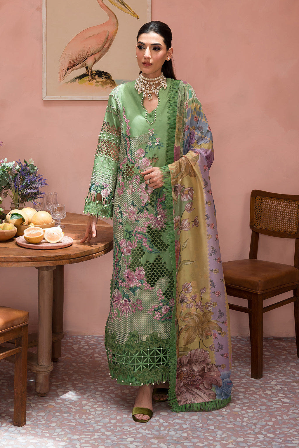 Afrozeh | The Pinted Grden Lawn 24 | Celestial Bouquet -  Afrozeh Luxury - Original Designer Dress - House of Maryam