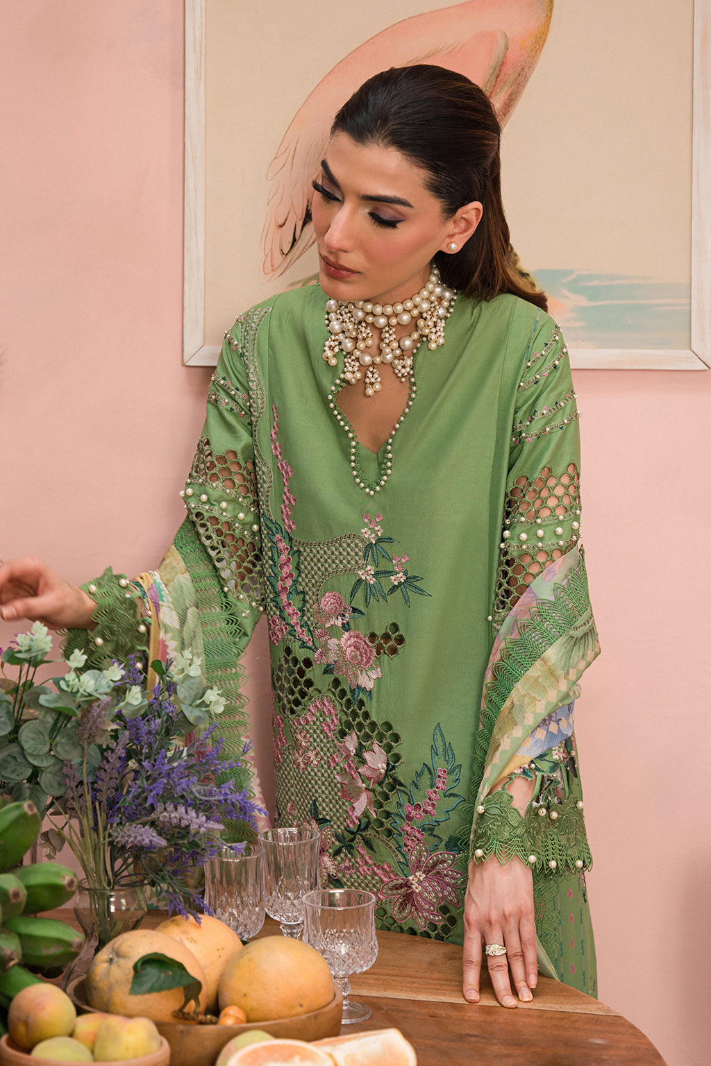 Afrozeh | The Pinted Grden Lawn 24 | Celestial Bouquet by Designer Afrozeh - House of Maryam - Pakistani Designer Ethnic Wear in {{ shop.shopifyCountryName }}