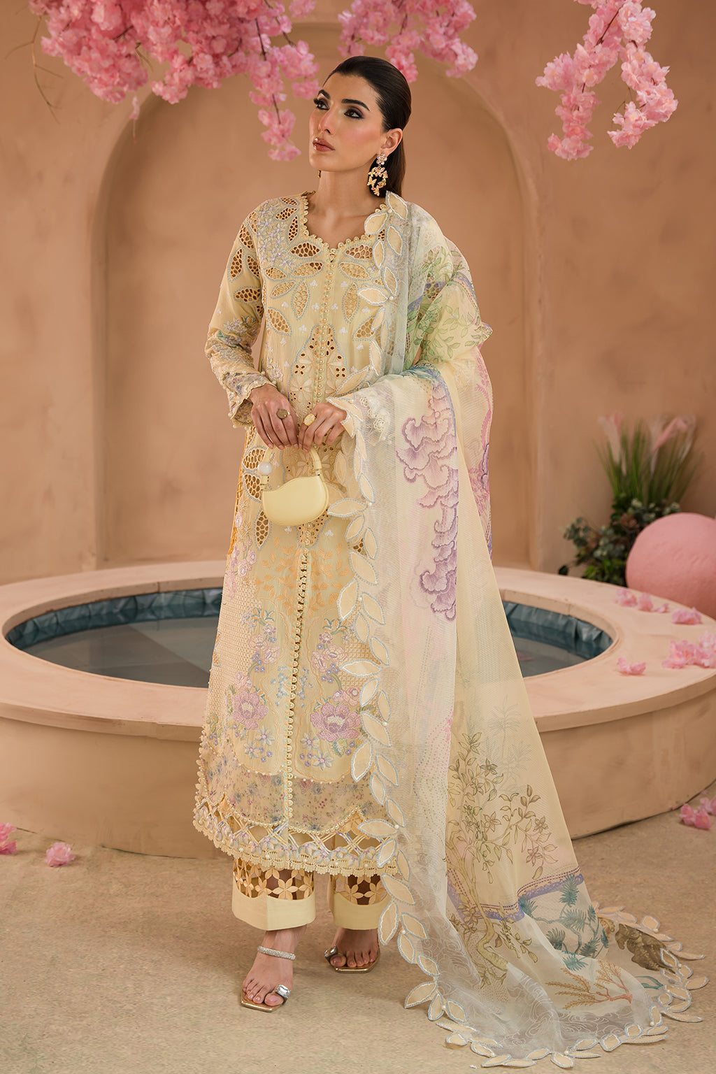 Afrozeh Sweet Saffron embroidered lawn suit, photo 4