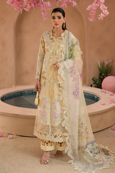 Afrozeh Sweet Saffron embroidered lawn suit