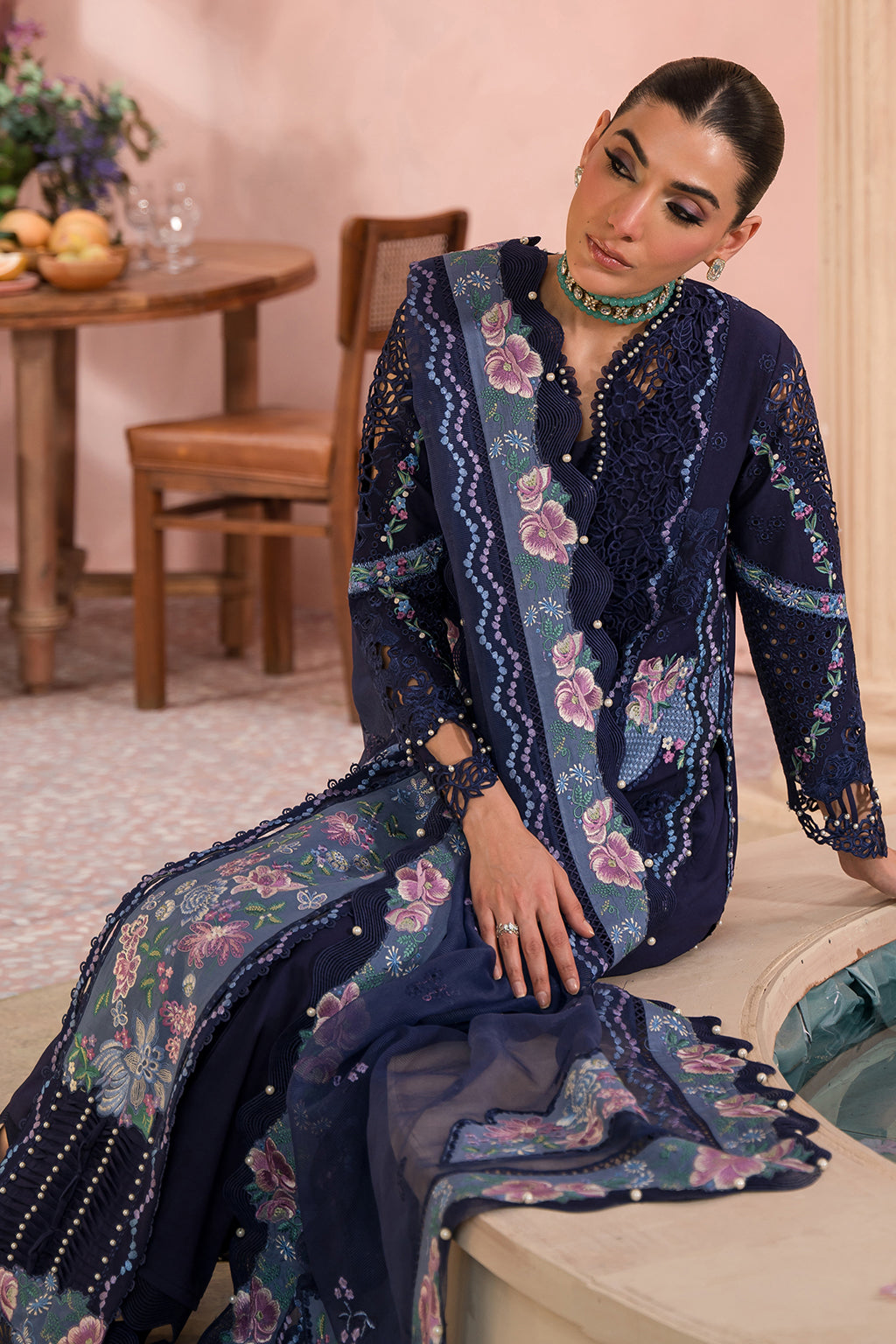 Afrozeh | The Pinted Grden Lawn 24 | Bluebell -  Afrozeh Luxury - Original Designer Dress - House of Maryam