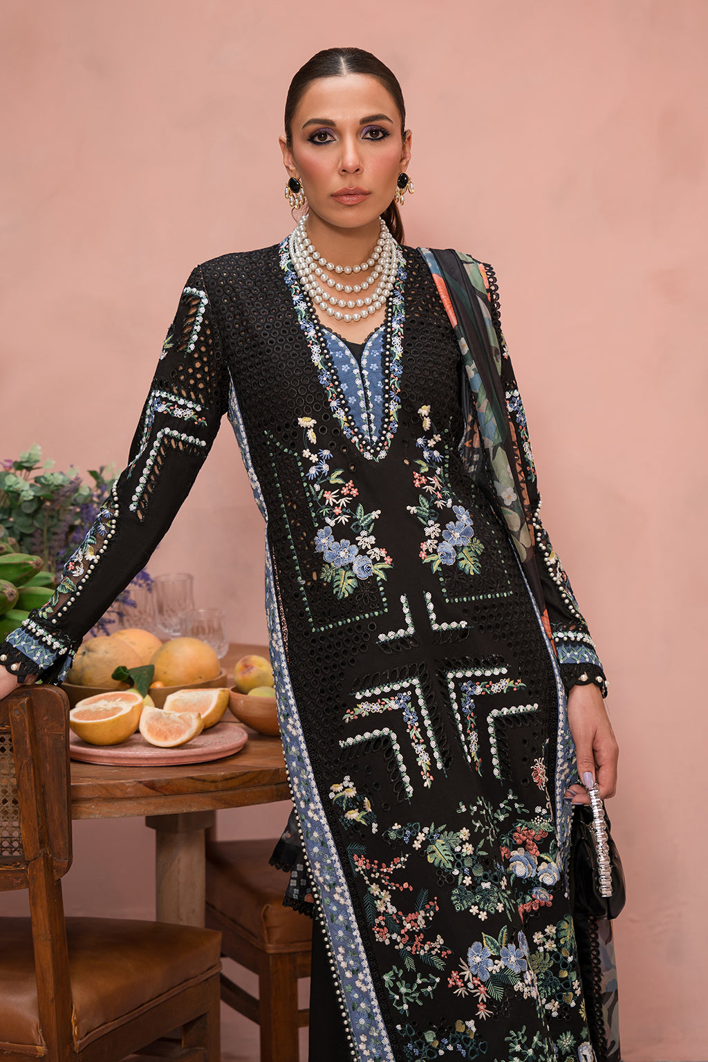 Afrozeh | The Pinted Grden Lawn 24 | Midnight Muse -  Afrozeh Luxury - Original Designer Dress - House of Maryam