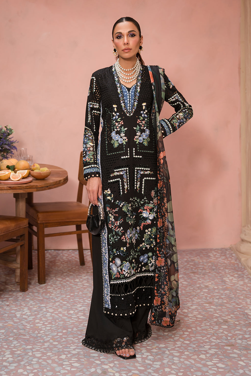 Afrozeh | The Pinted Grden Lawn 24 | Midnight Muse by Designer Afrozeh - House of Maryam - Pakistani Designer Ethnic Wear in {{ shop.shopifyCountryName }}