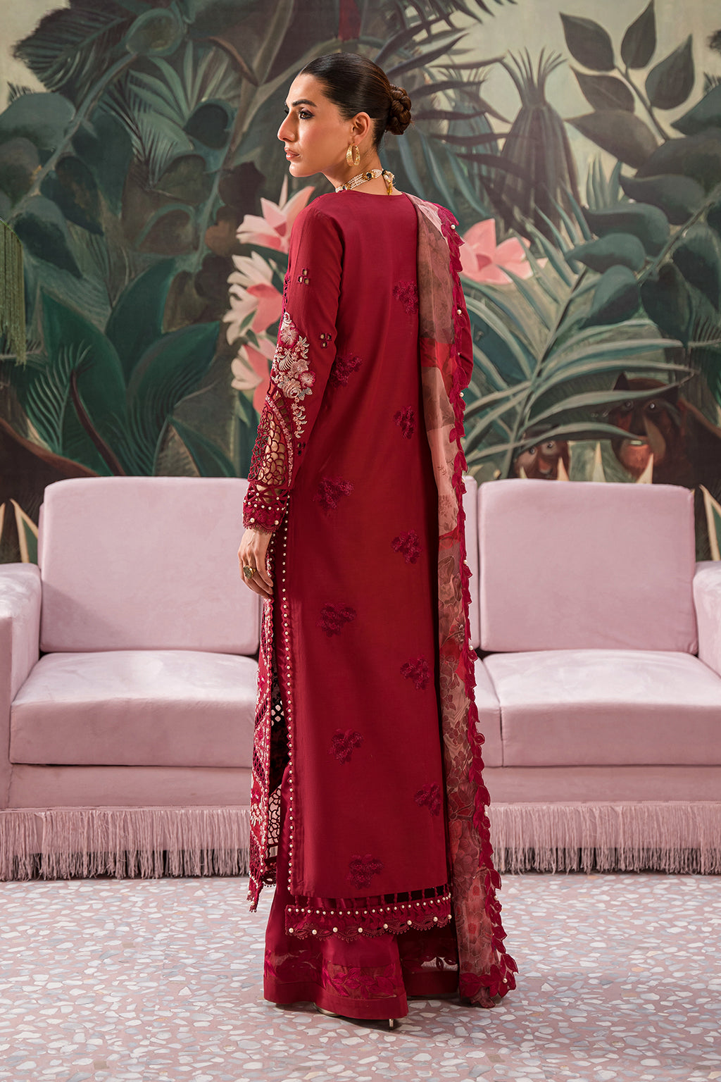 Afrozeh | The Pinted Grden Lawn 24 | Dahlia Dusk