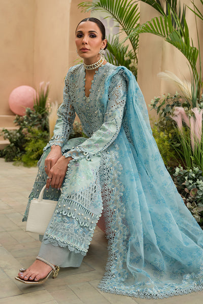 Afrozeh | The Pinted Grden Lawn 24 | Serene Sapphire -  Afrozeh Luxury - Original Designer Dress - House of Maryam