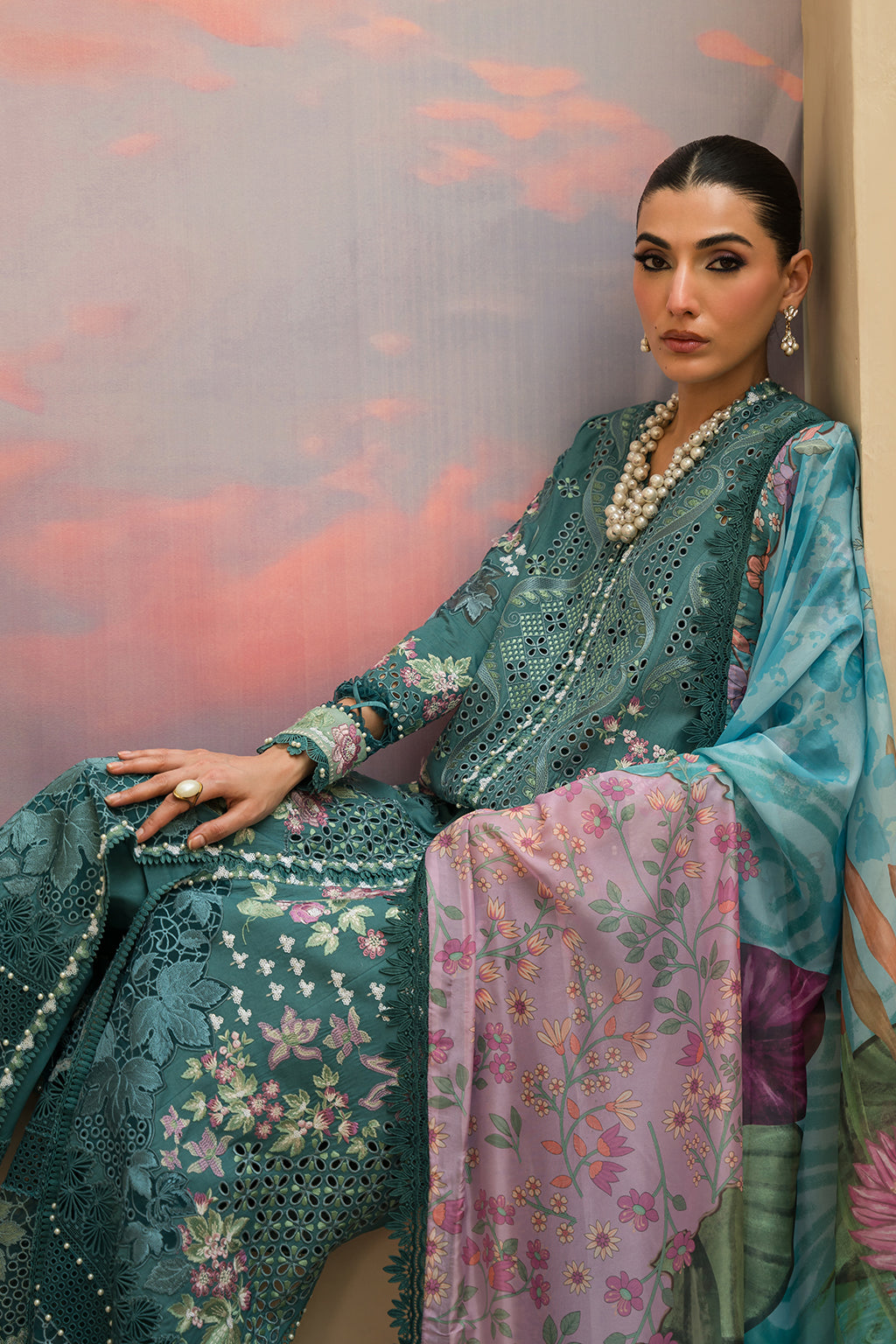 Afrozeh | The Pinted Grden Lawn 24 | Stellar Sage -  Afrozeh Luxury - Original Designer Dress - House of Maryam