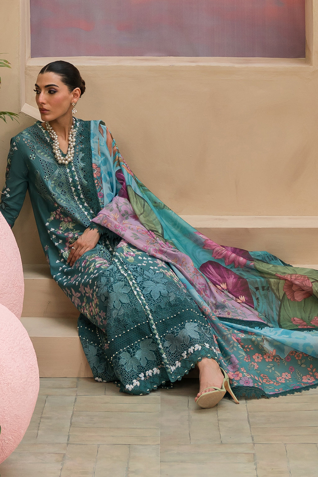 Afrozeh | The Pinted Grden Lawn 24 | Stellar Sage -  Afrozeh Luxury - Original Designer Dress - House of Maryam