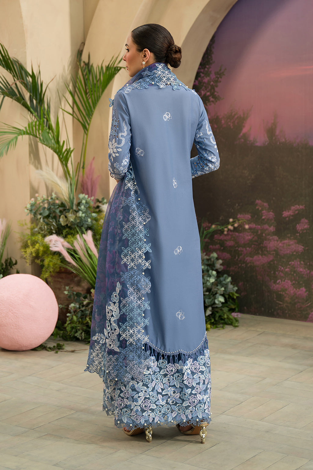 Afrozeh | The Pinted Grden Lawn 24 | Indigo Ink by Designer Afrozeh - House of Maryam - Pakistani Designer Ethnic Wear in {{ shop.shopifyCountryName }}