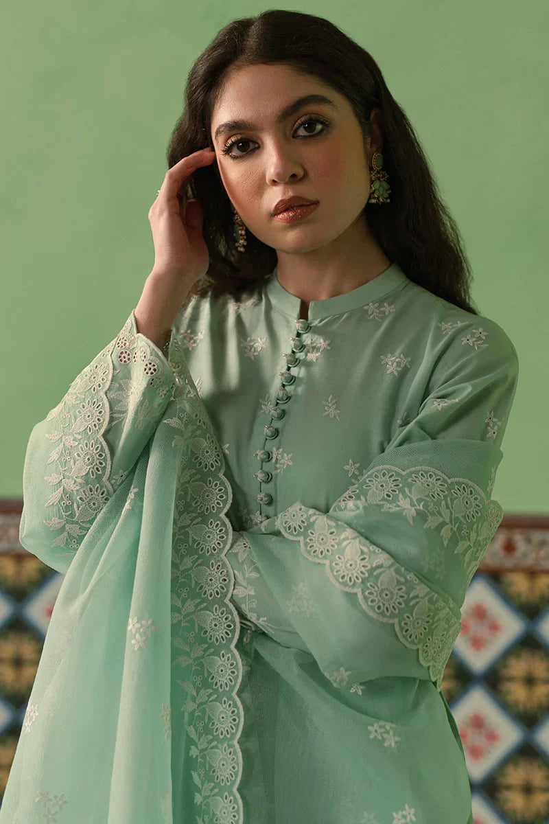 Cross Stitch | Chikankari Lawn | FLORAL WAVE -  Cross Stitch Casuals - Original Designer Dress - House of Maryam
