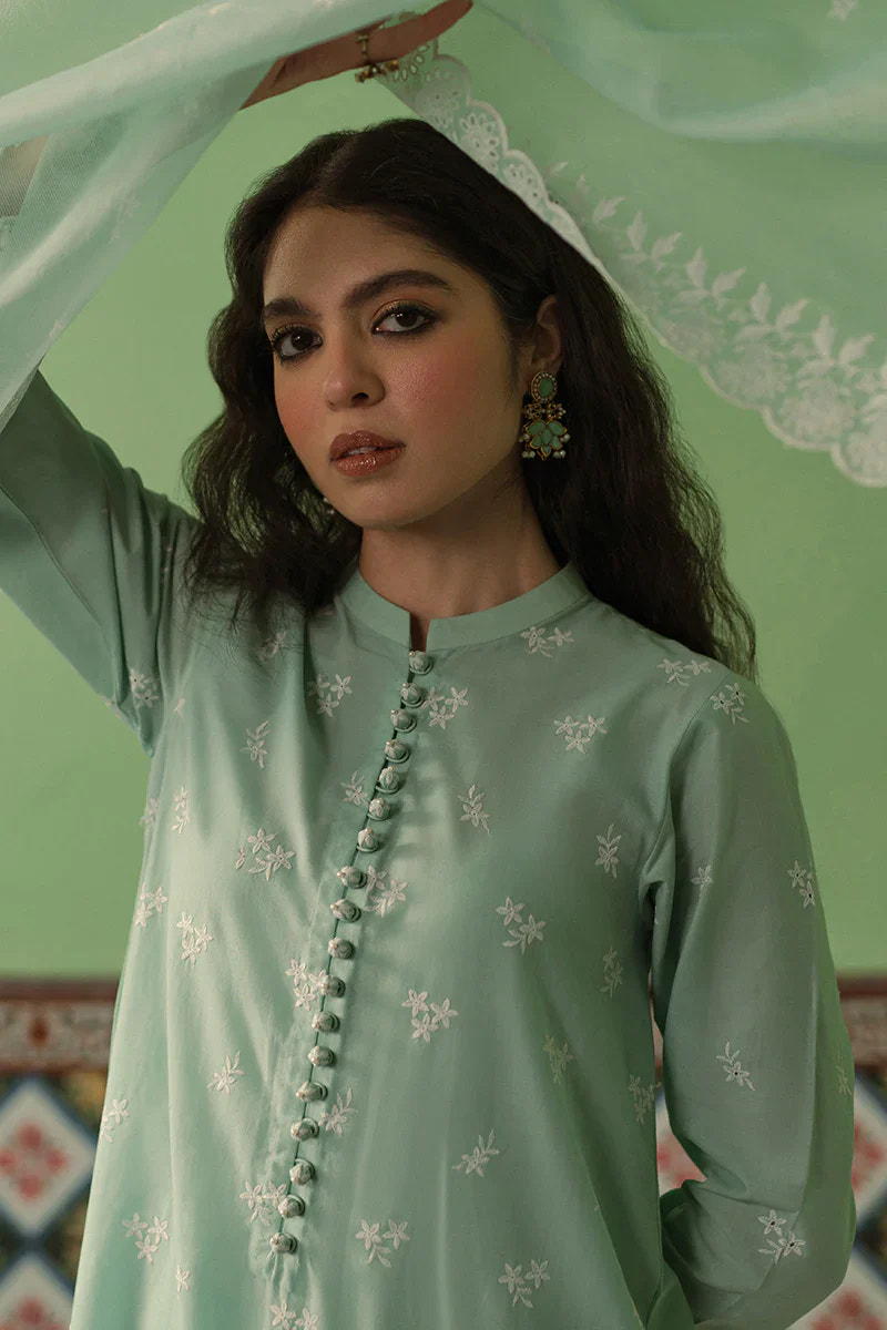 Cross Stitch | Chikankari Lawn | FLORAL WAVE -  Cross Stitch Casuals - Original Designer Dress - House of Maryam