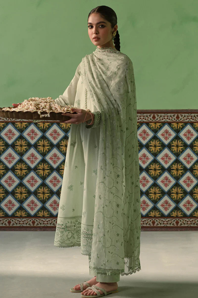 Cross Stitch | Chikankari Lawn | ICY MINT -  Cross Stitch Luxury - Original Designer Dress - House of Maryam
