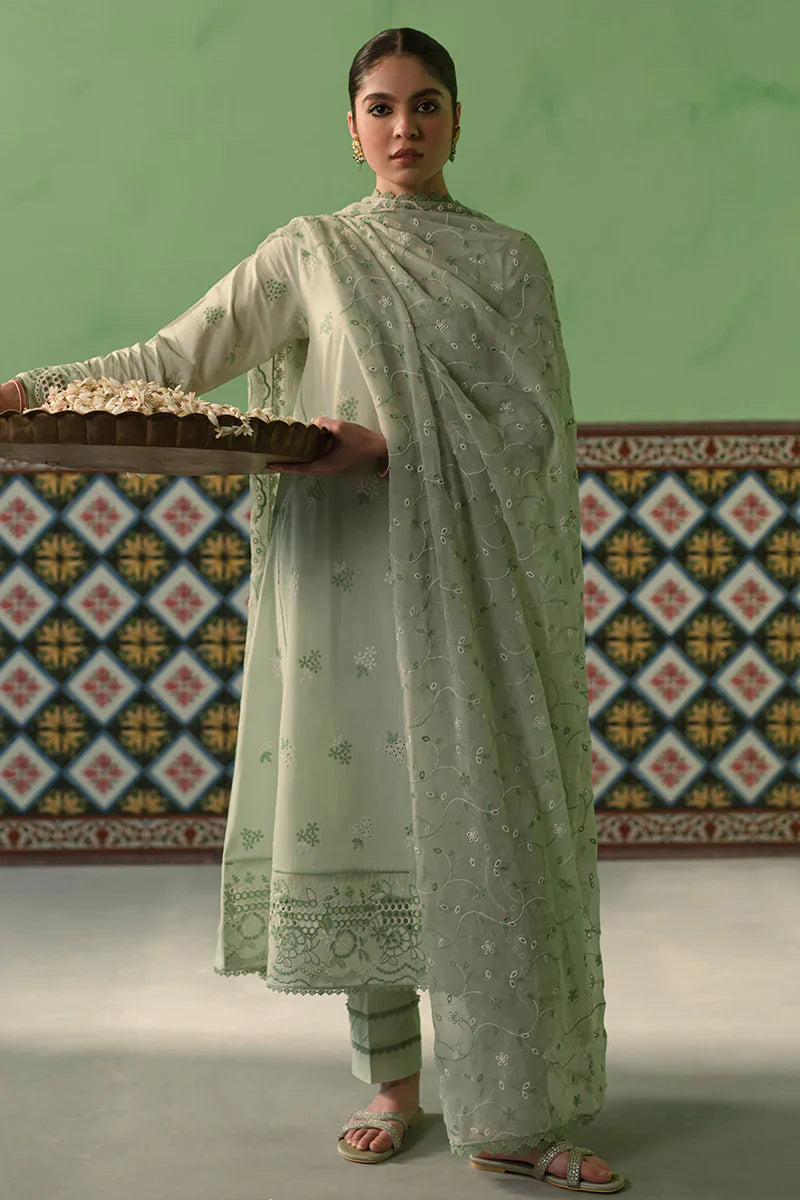 Cross Stitch | Chikankari Lawn | ICY MINT -  Cross Stitch Luxury - Original Designer Dress - House of Maryam