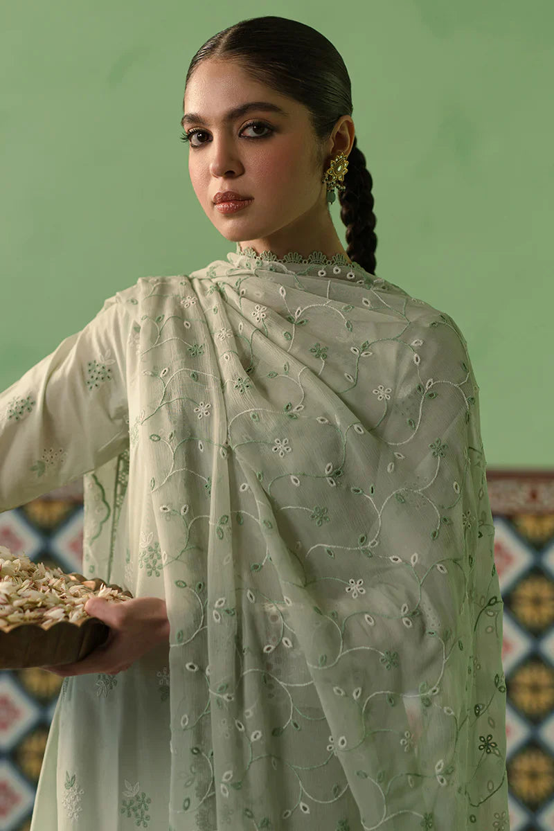 Cross Stitch | Chikankari Lawn | ICY MINT -  Cross Stitch Luxury - Original Designer Dress - House of Maryam