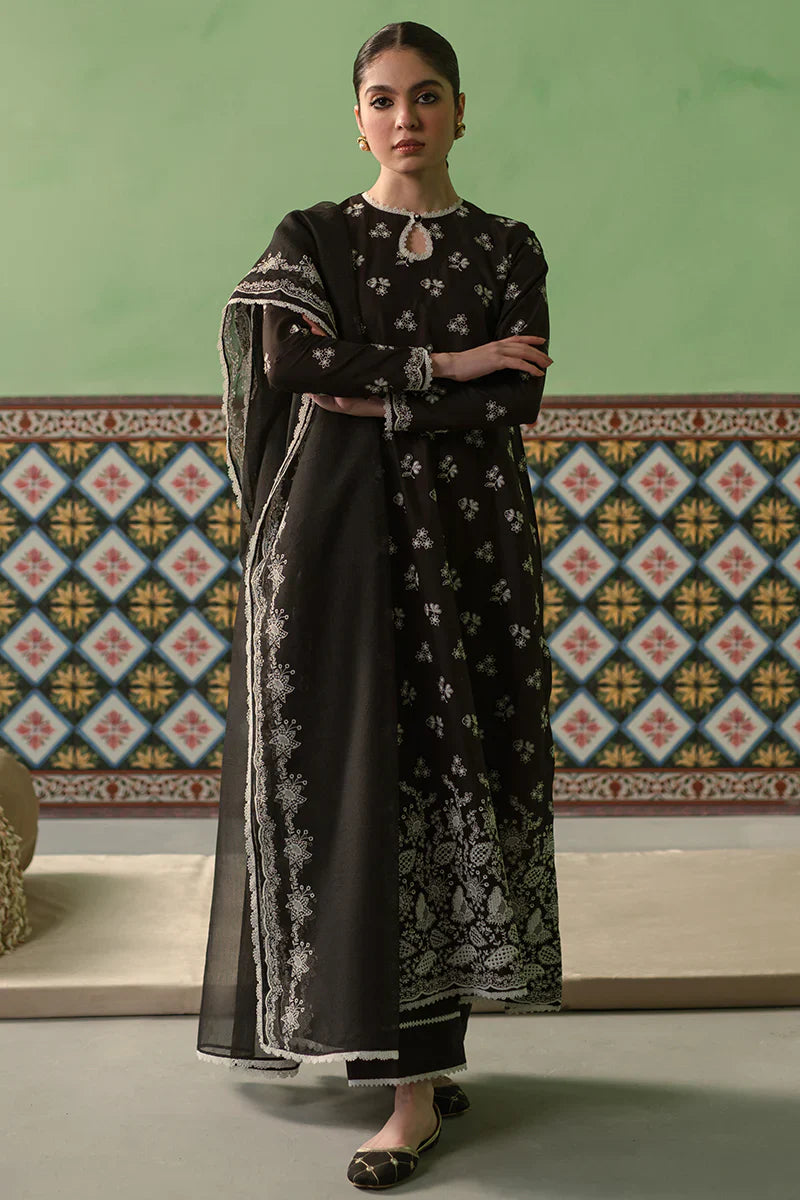 Cross Stitch | Chikankari Lawn | DUSKY SABLE -  Cross Stitch Casuals - Original Designer Dress - House of Maryam
