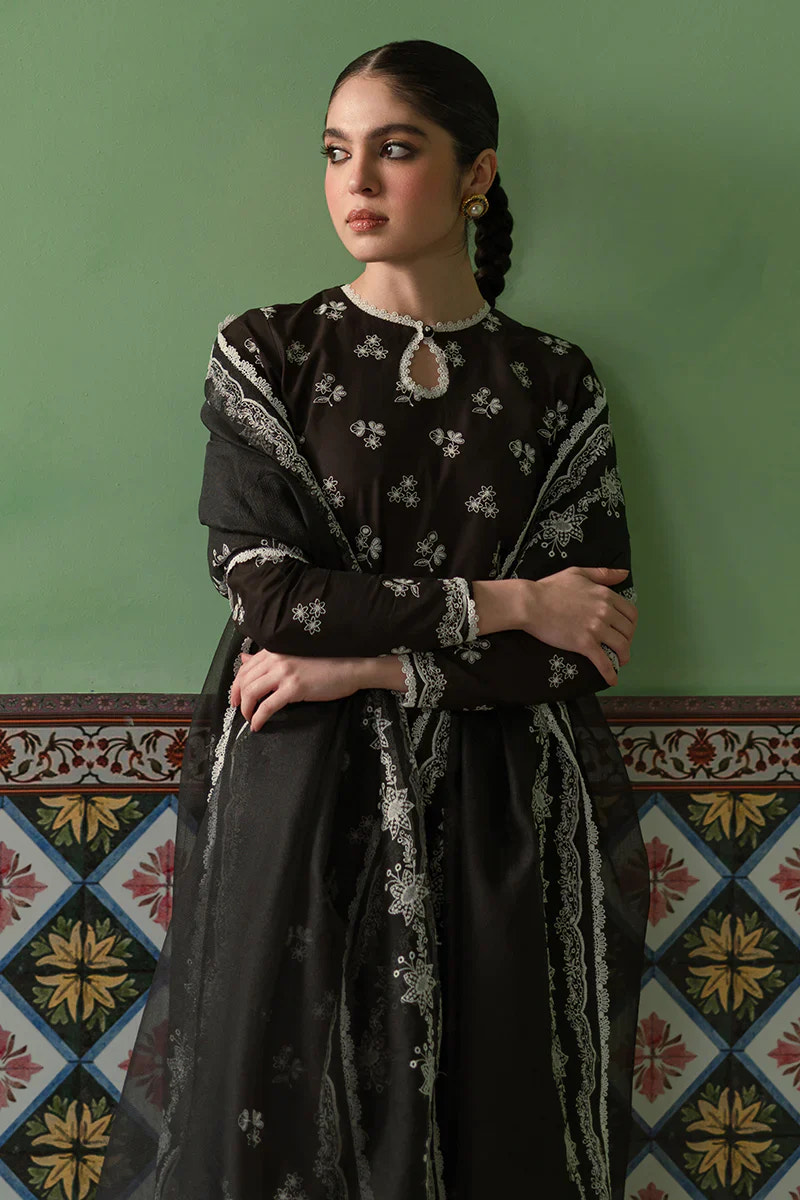 Cross Stitch | Chikankari Lawn | DUSKY SABLE -  Cross Stitch Casuals - Original Designer Dress - House of Maryam