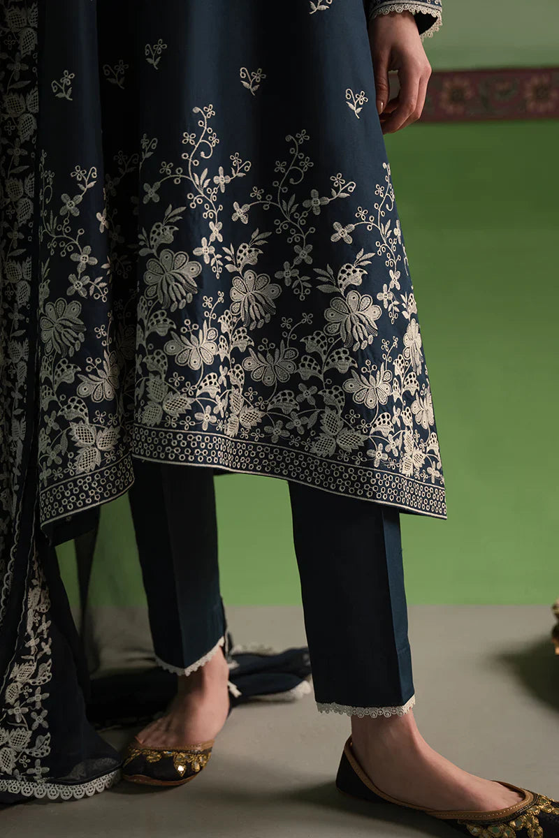 Cross Stitch | Chikankari Lawn | INSIGNIA BLUE -  Cross Stitch Casuals - Original Designer Dress - House of Maryam
