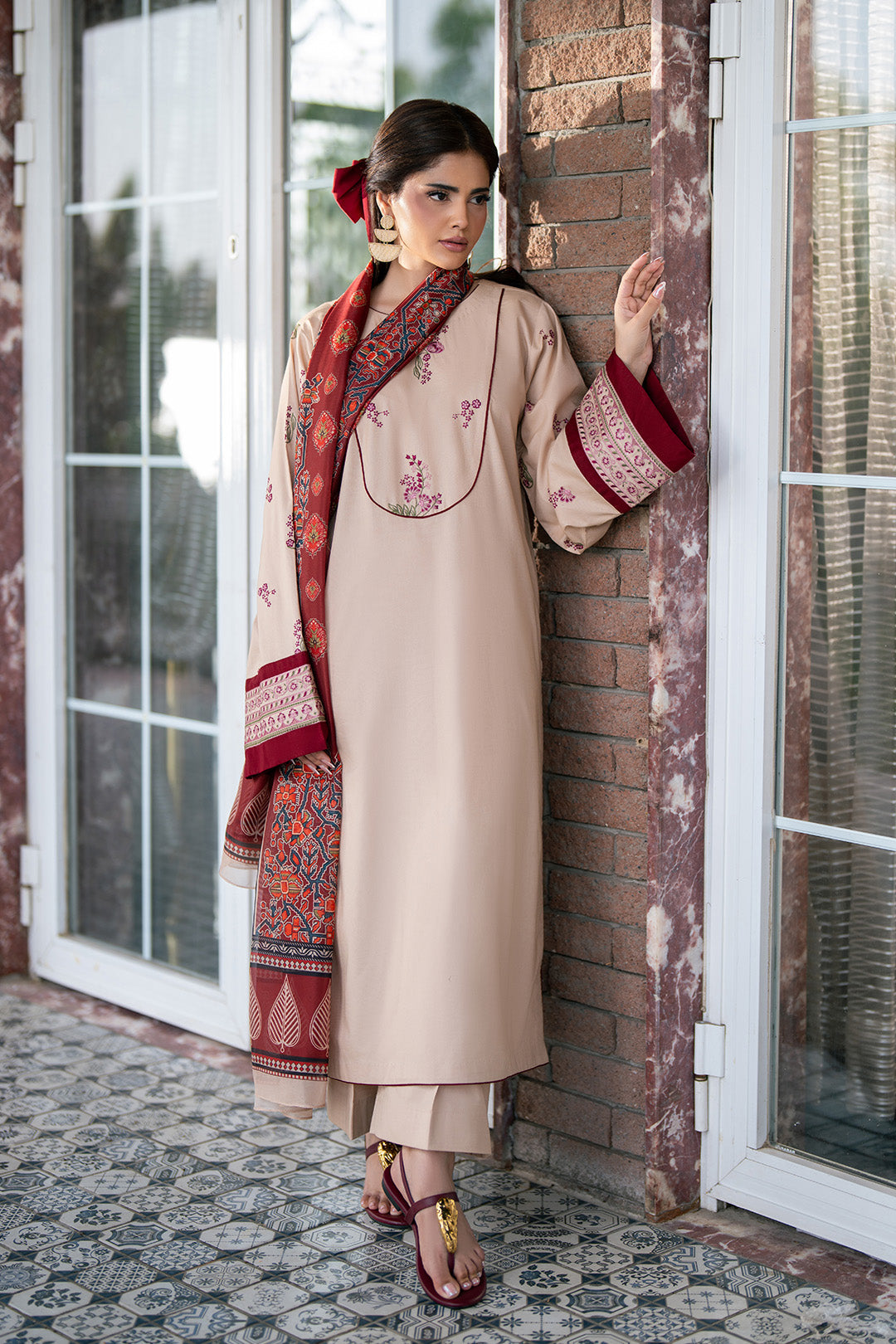 Alizeh | Printed Lawn | AF-EL-7078-Tan-3