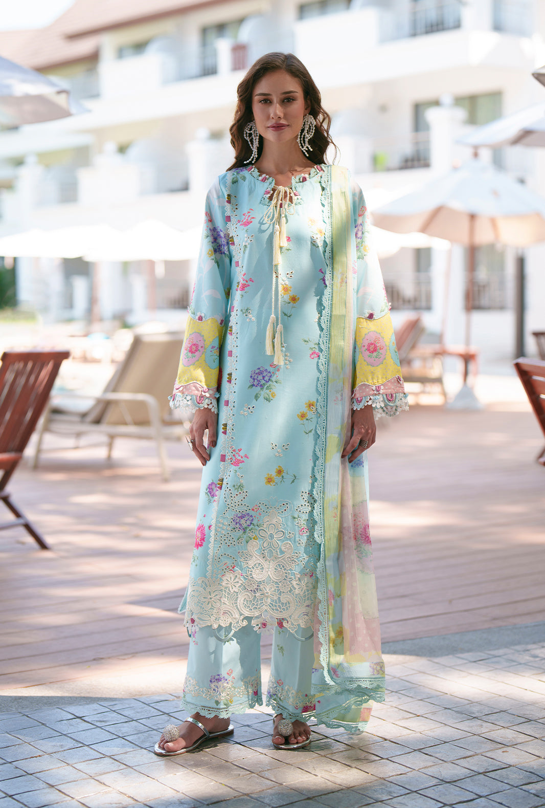 AJR Couture | Printed Chikankari 26 | Azure