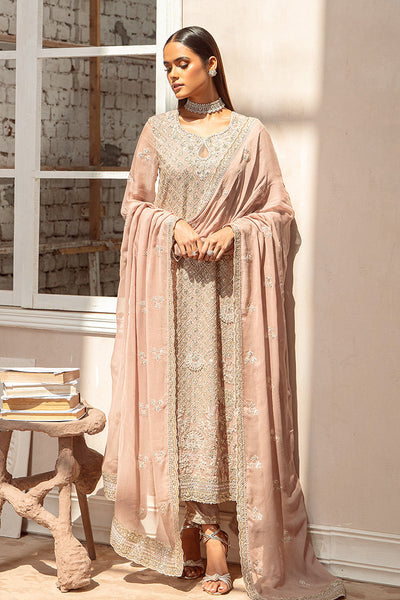Cross Stitch | Wedding Pret | Rosewood-3PC Chiffon Embroidered Pret