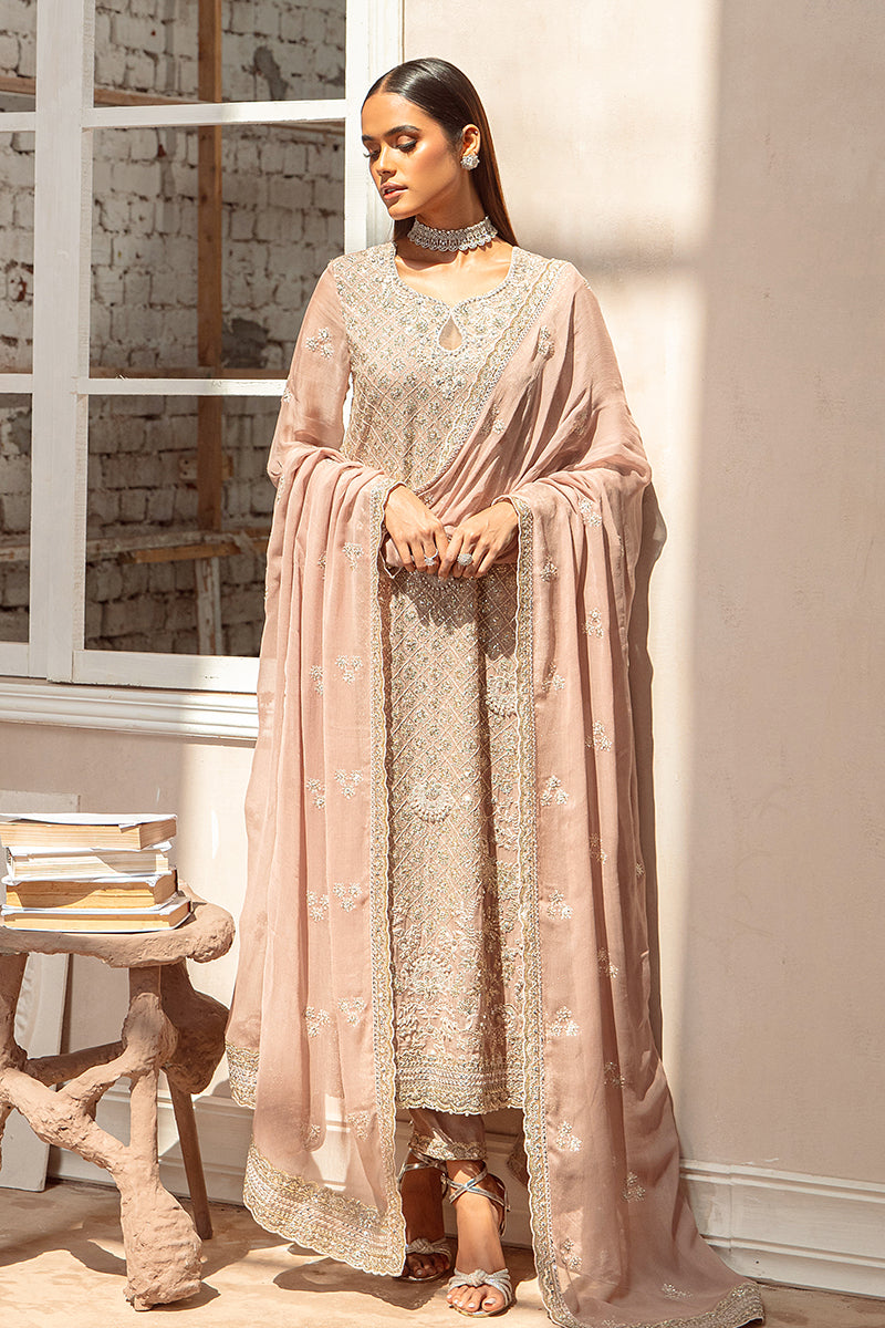 Cross Stitch | Wedding Pret | Rosewood-3PC Chiffon Embroidered Pret-3