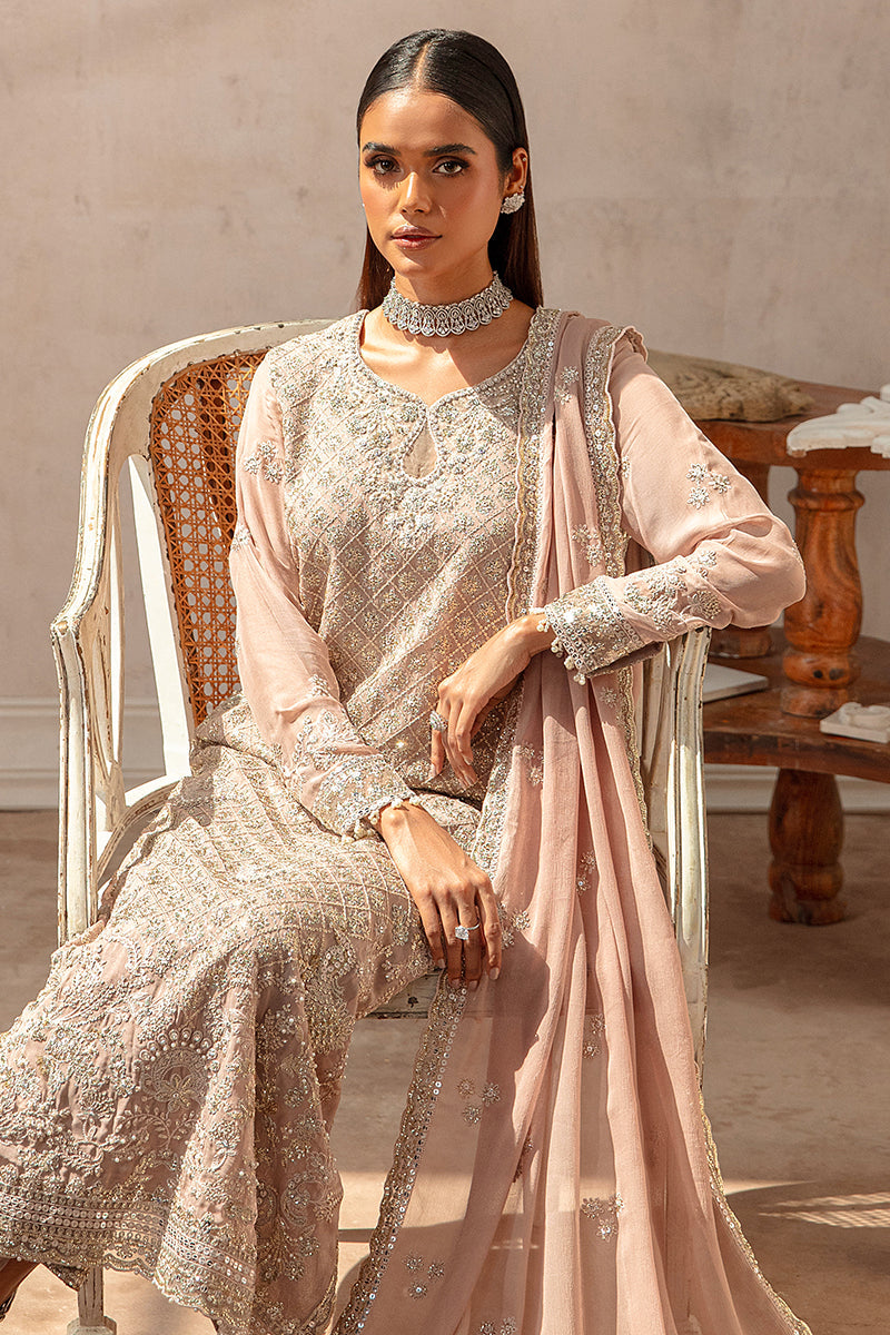 Cross Stitch | Wedding Pret | Rosewood-3PC Chiffon Embroidered Pret-4
