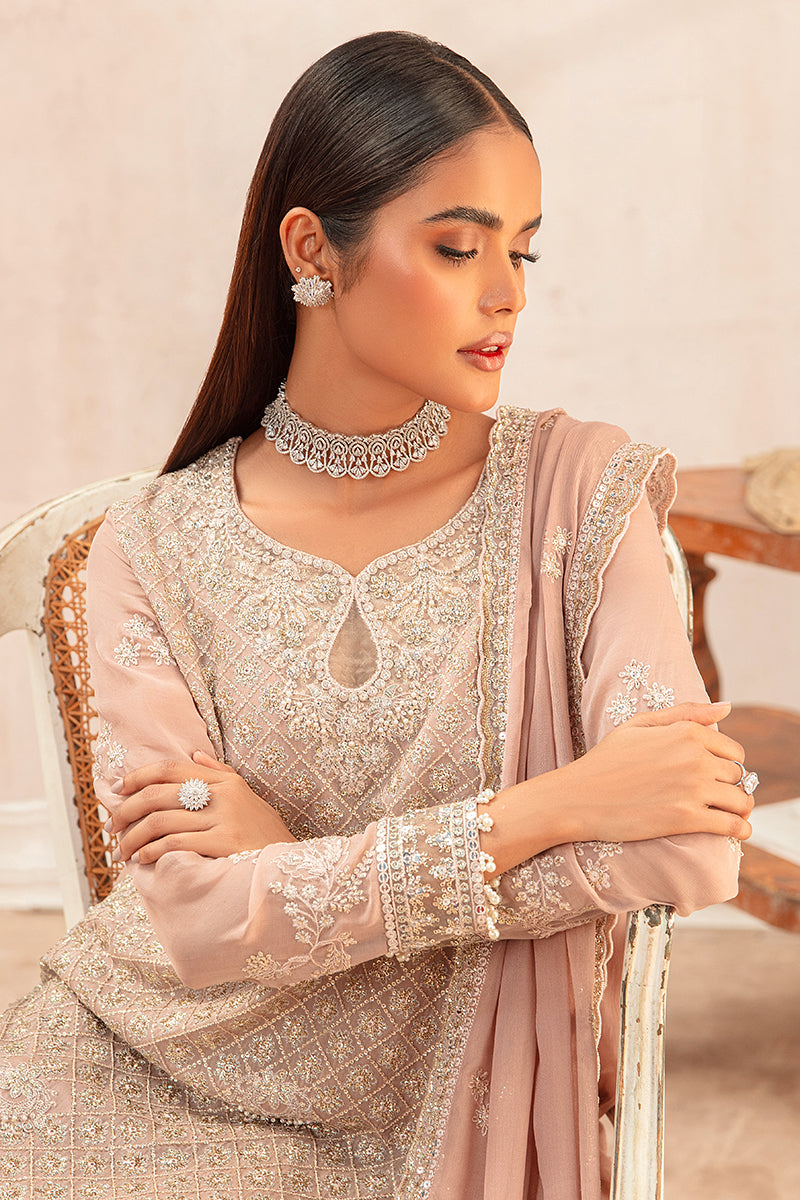 Cross Stitch | Wedding Pret | Rosewood-3PC Chiffon Embroidered Pret-2