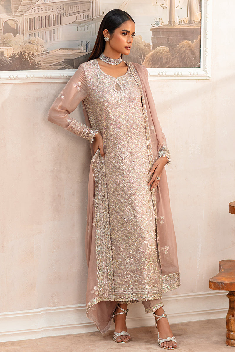 Cross Stitch | Wedding Pret | Rosewood-3PC Chiffon Embroidered Pret