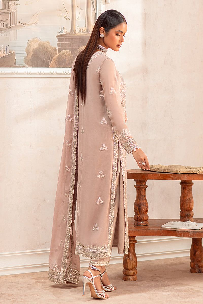 Cross Stitch | Wedding Pret | Rosewood-3PC Chiffon Embroidered Pret-5