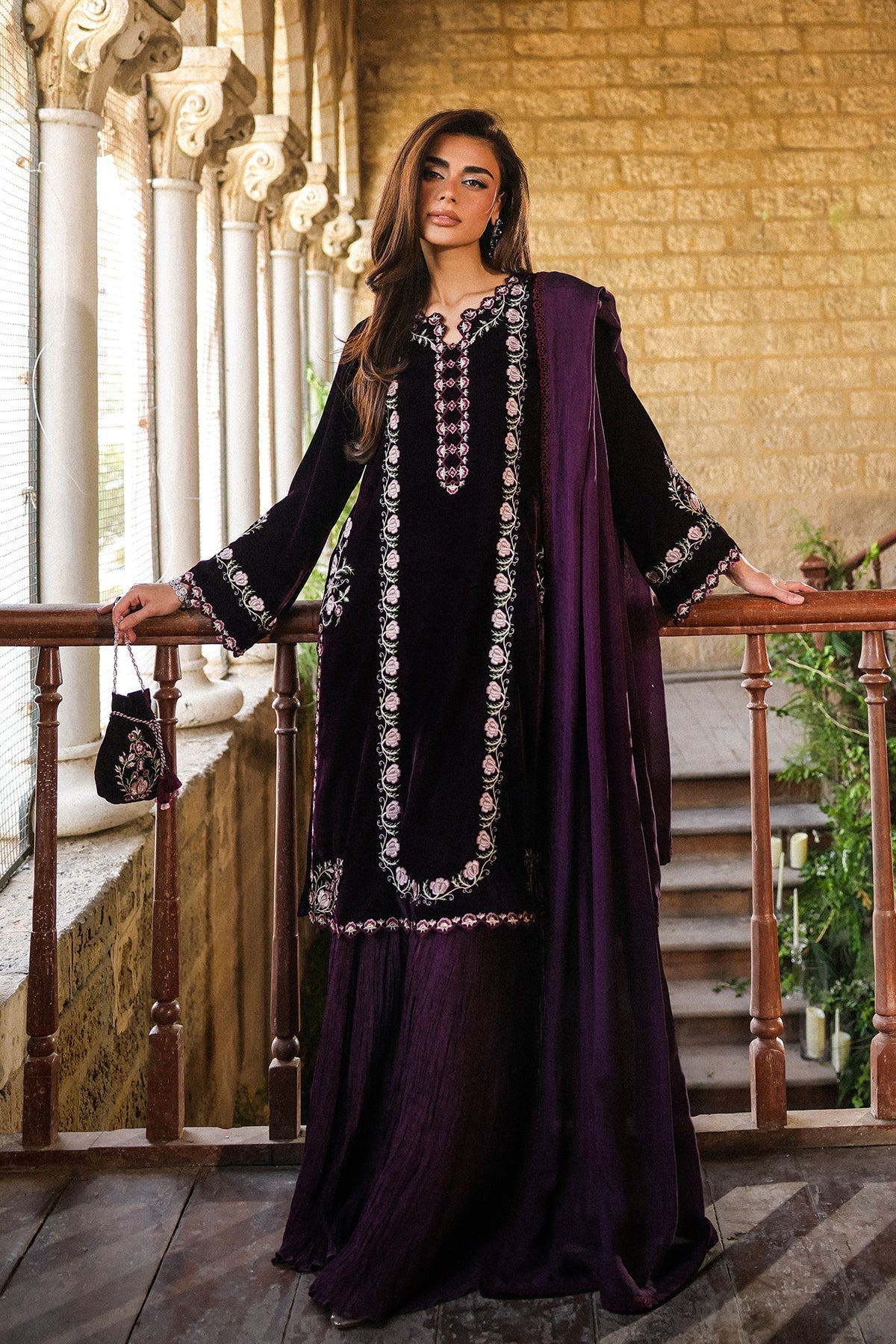 Sahar | Luxury Pret 25 | Aubergine Noir-2