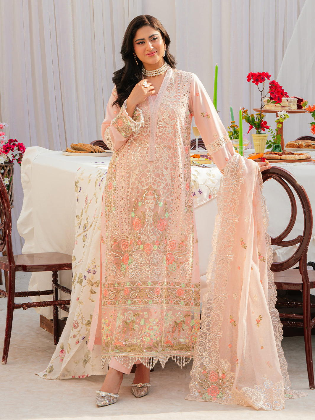 Mahnur | Allenura Luxury Lawn 24 | AZURE -  Mahnur Luxury - Original Designer Dress - House of Maryam