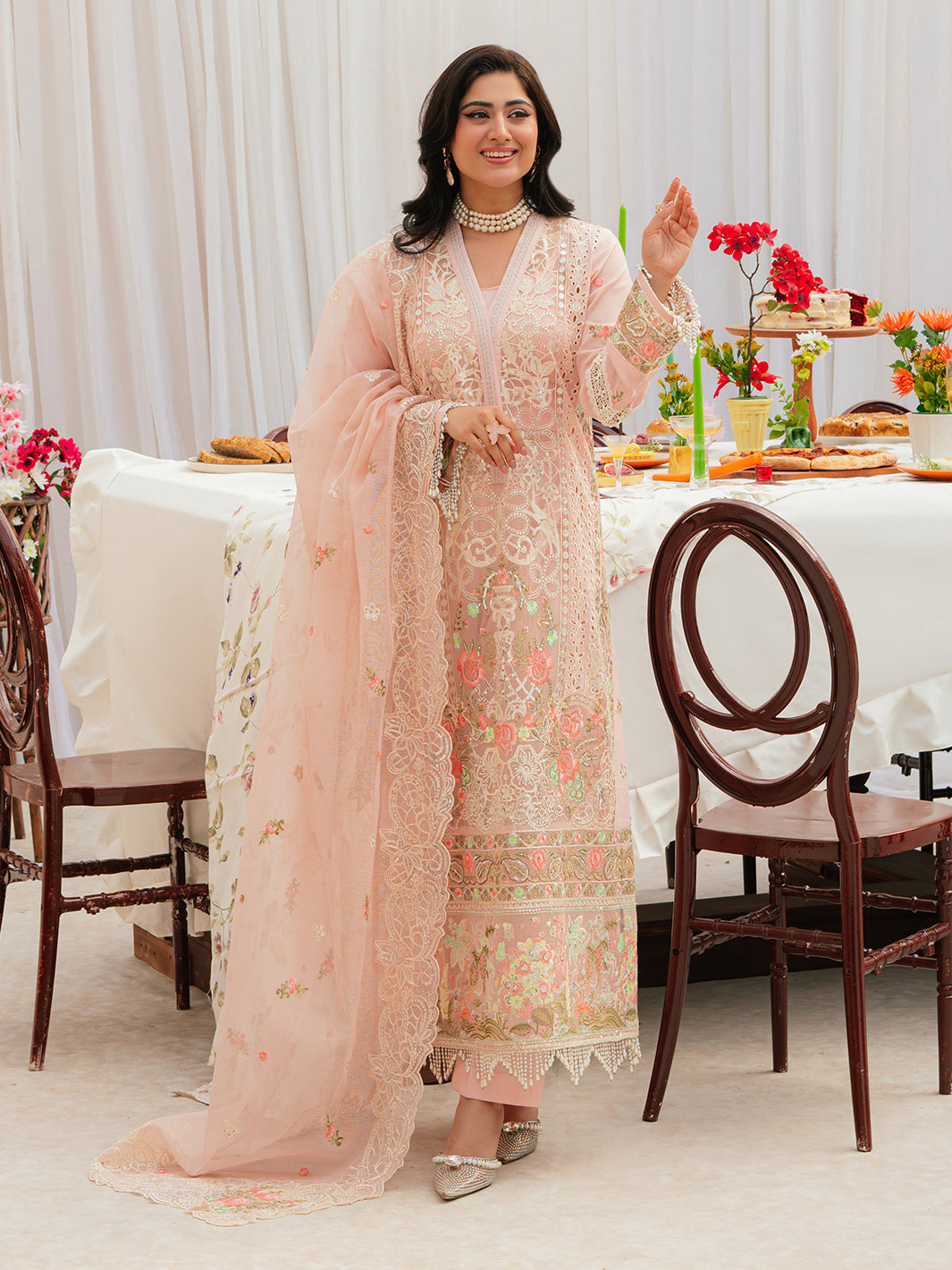 Mahnur | Allenura Luxury Lawn 24 | AZURE -  Mahnur Luxury - Original Designer Dress - House of Maryam