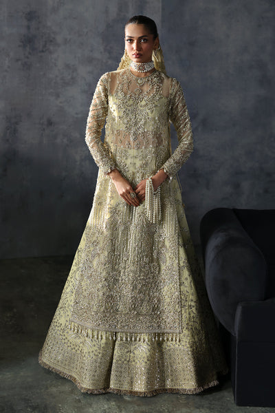 Afrozeh Orazio green organza bridal shirt and lehenga
