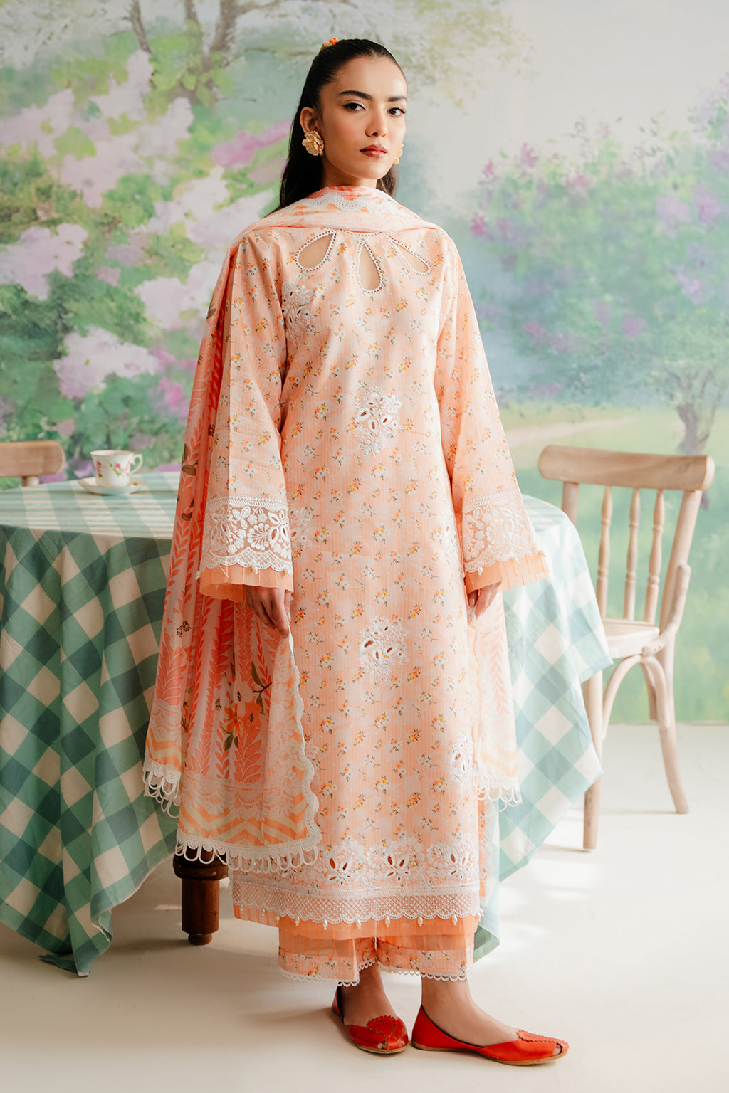 Afrozeh Buttercup embroidered lawn suit