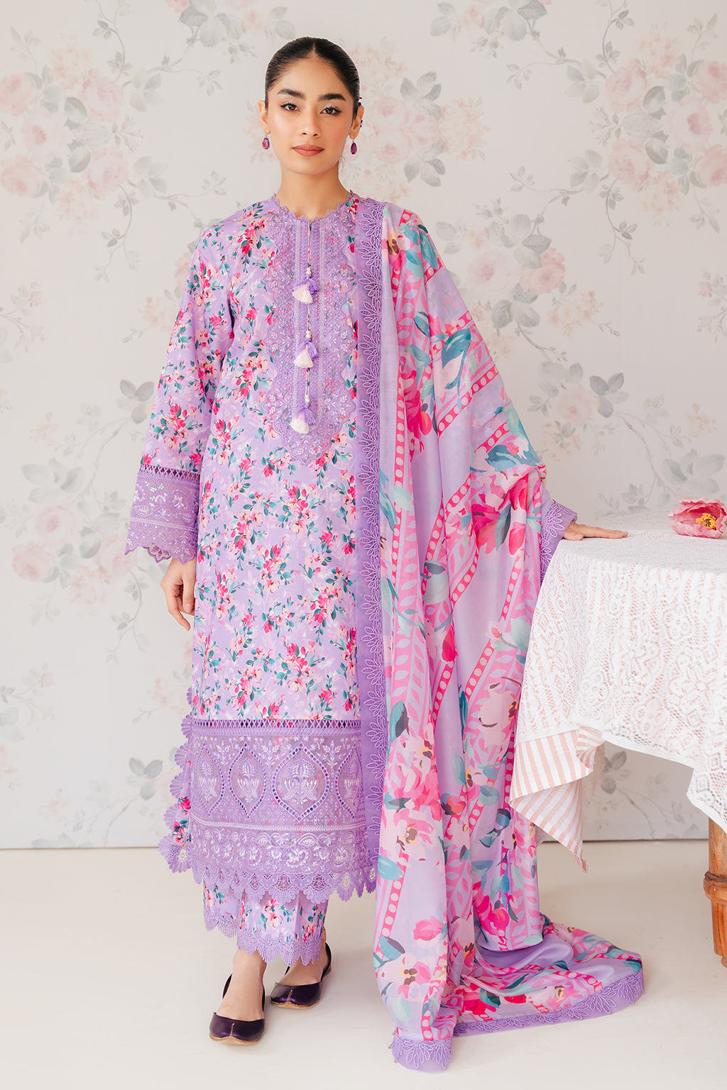 Afrozeh | The Floral Charm | Orchid -  Afrozeh Luxury - Original Designer Dress - House of Maryam