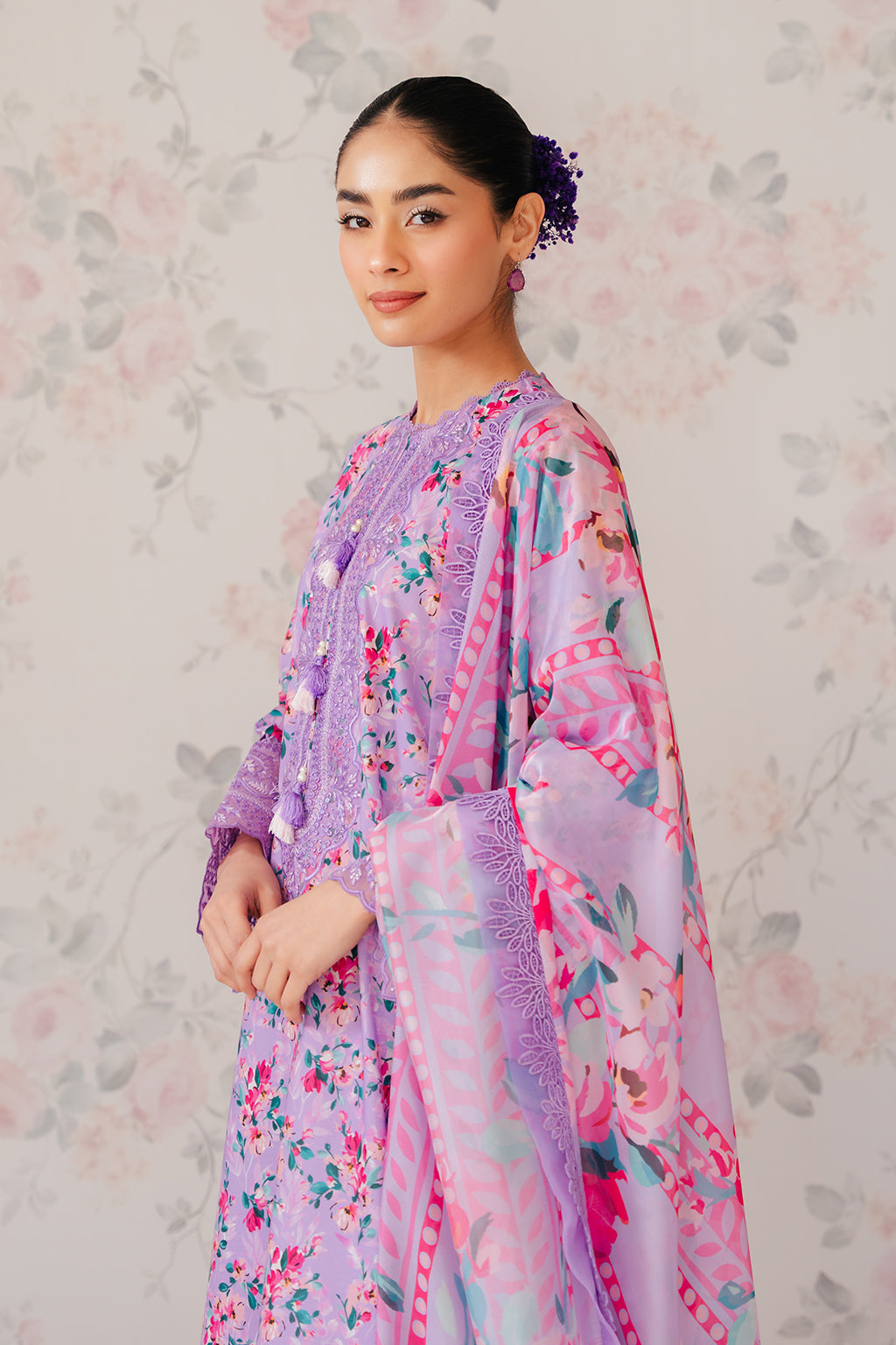 Afrozeh | The Floral Charm | Orchid -  Afrozeh Luxury - Original Designer Dress - House of Maryam