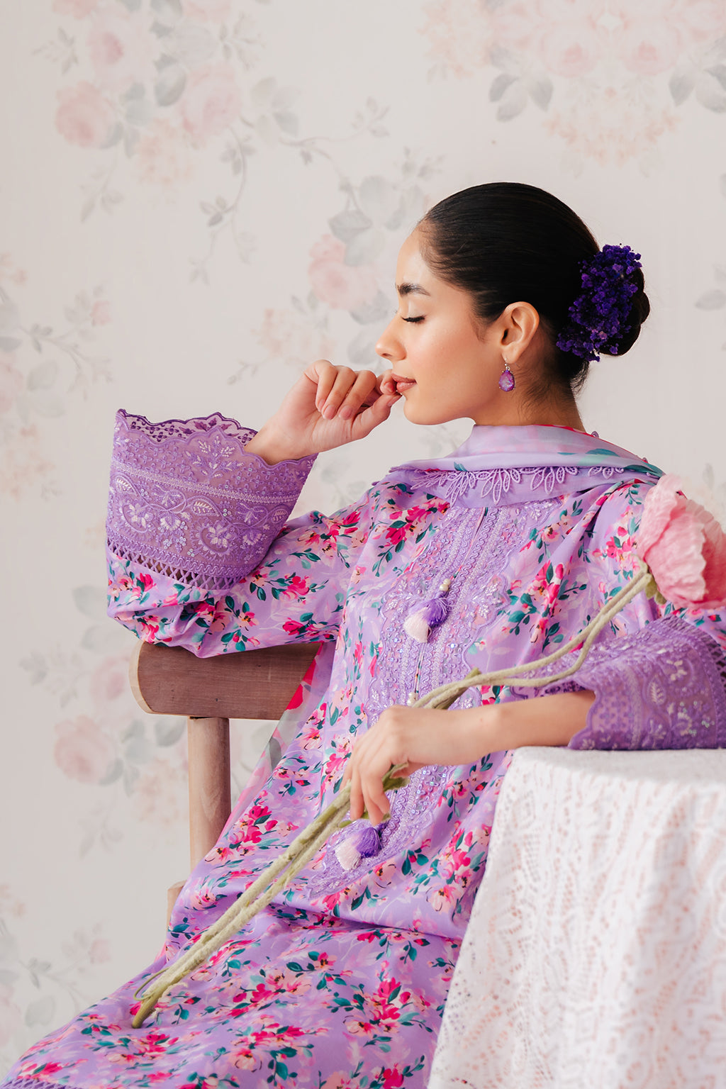Afrozeh | The Floral Charm | Orchid -  Afrozeh Luxury - Original Designer Dress - House of Maryam