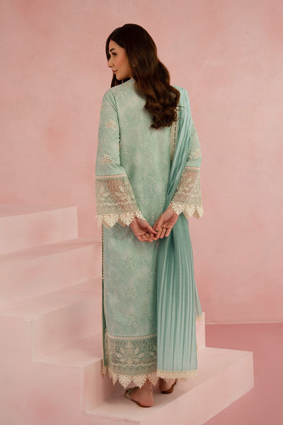 Afrozeh Leonora apple green embroidered lawn suit, photo 2