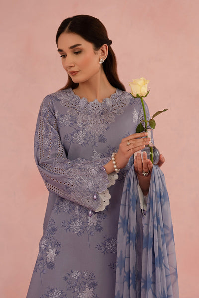 Afrozeh Columbine steel grey embroidered lawn suit, photo 3