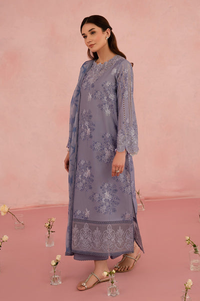 Afrozeh Columbine steel grey embroidered lawn suit, photo 4
