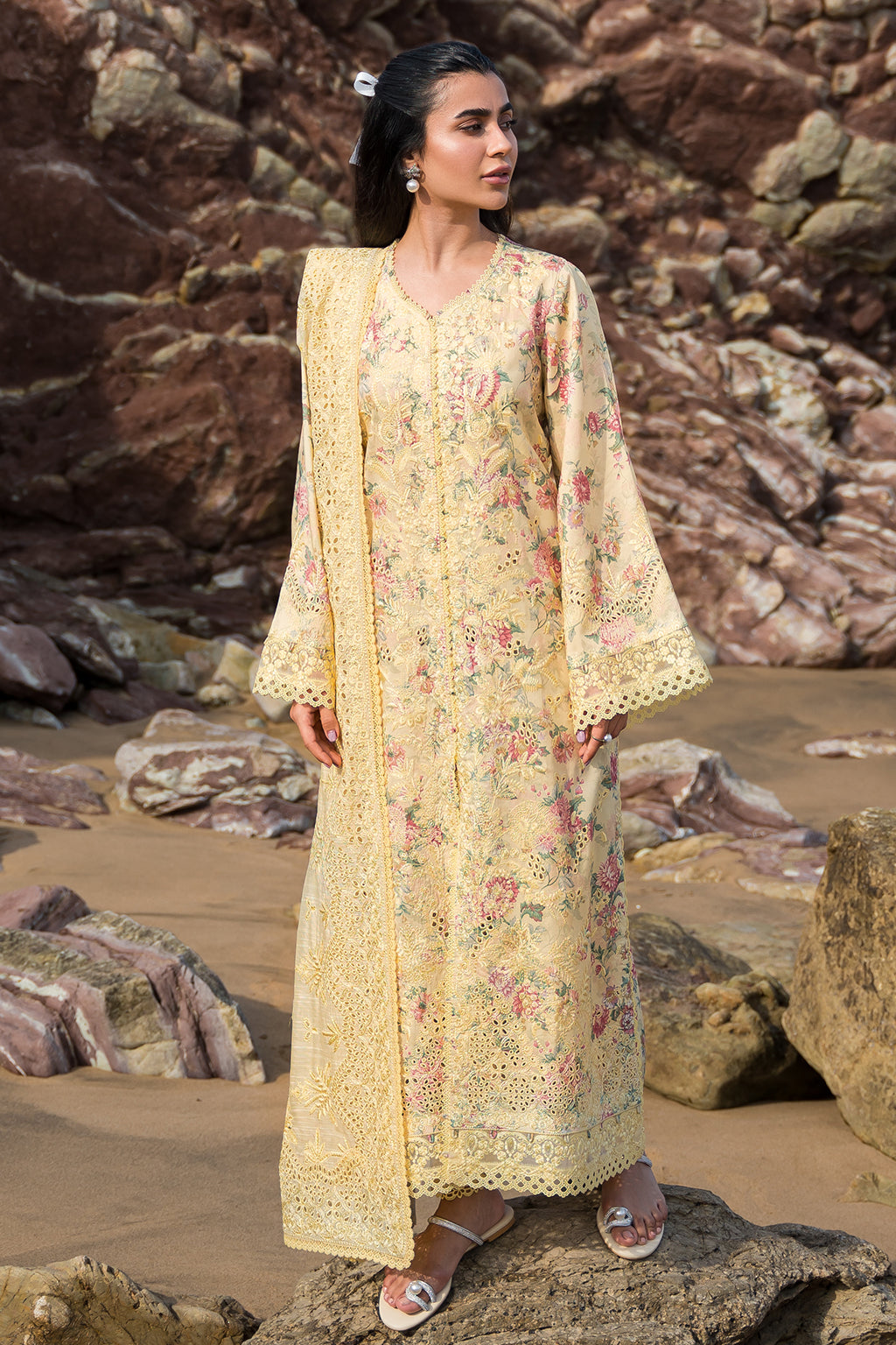 Afrozeh Aspen embroidered lawn suit