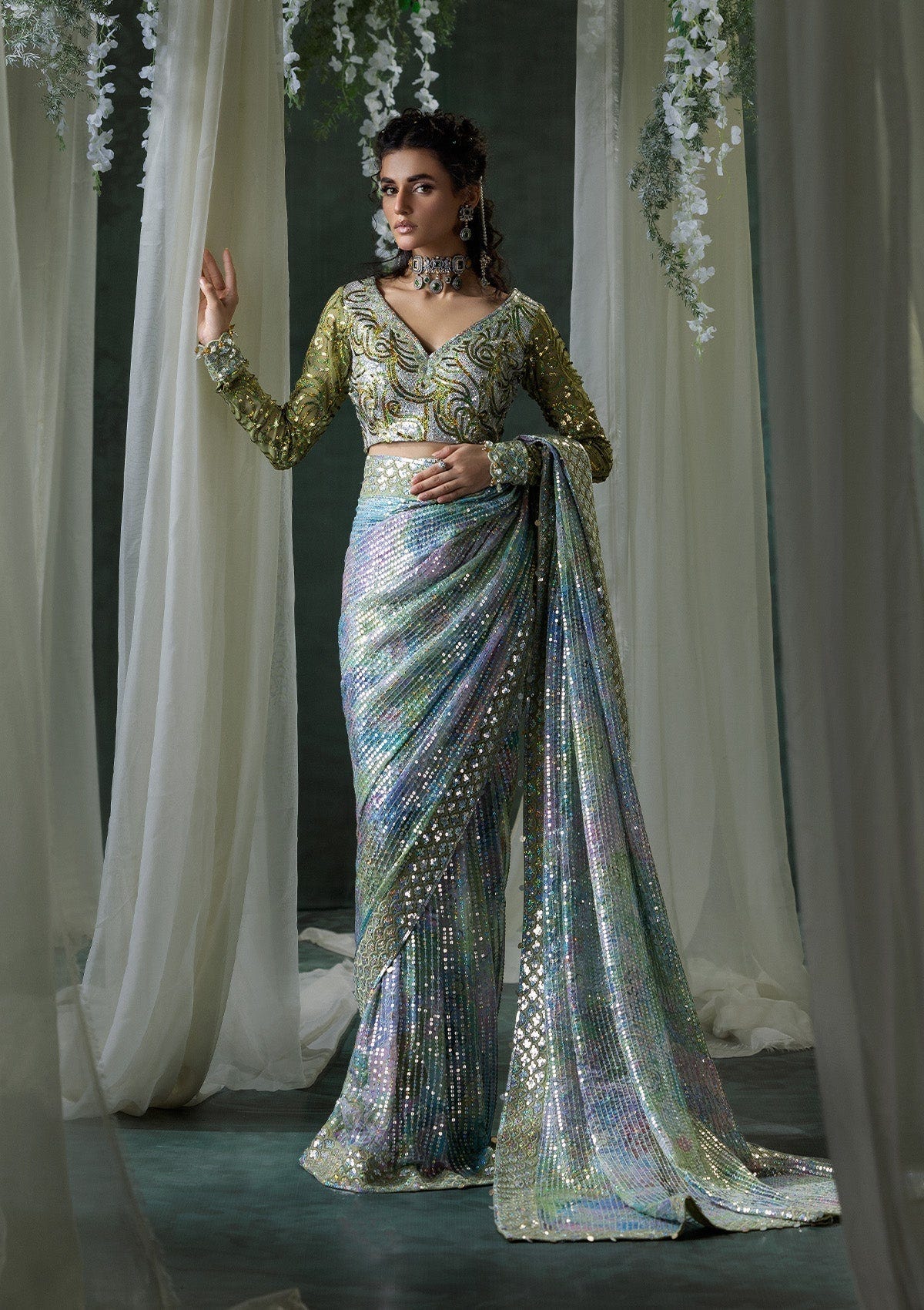 Aik Atelier | Sari Edit 2024 | SARI EDIT '24 VOL. 1 - LOOK 06 -  Aik Atelier Ladies Clothes - Original Designer Dress - House of Maryam
