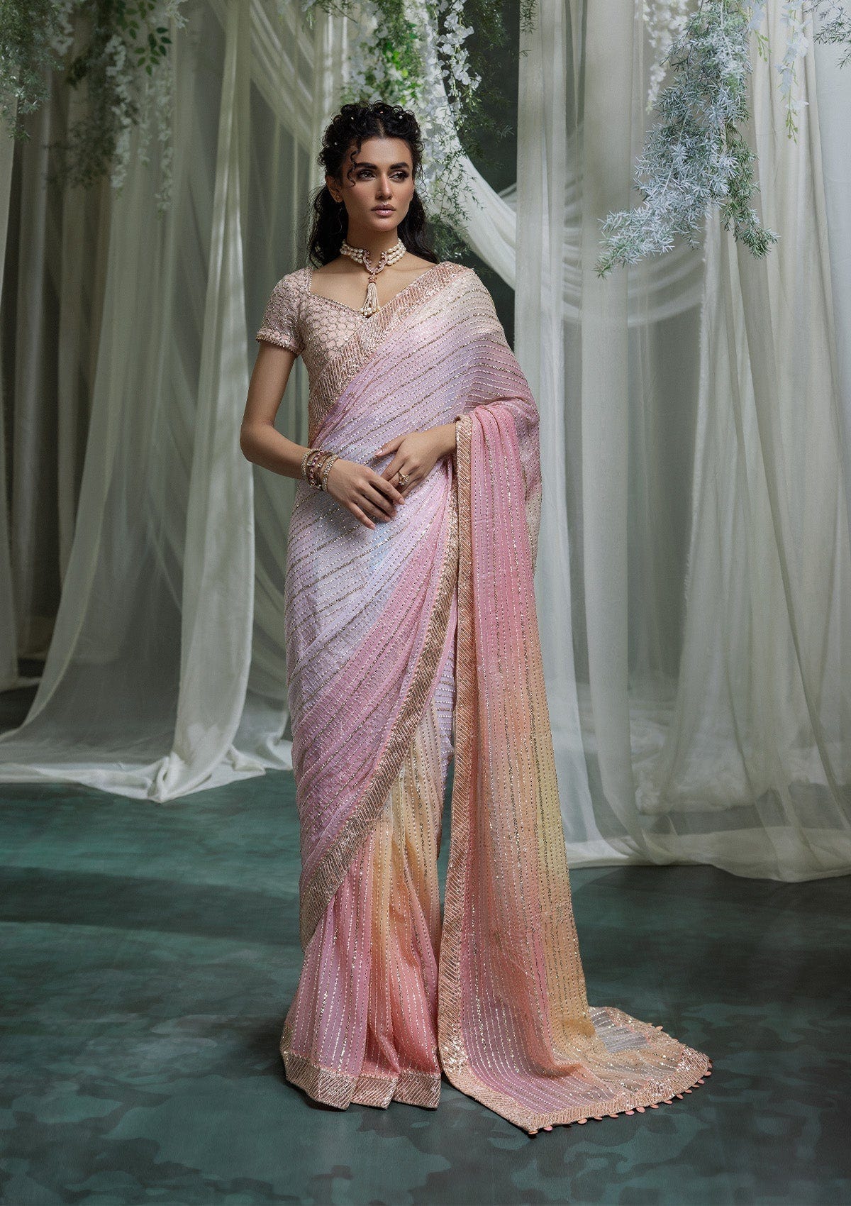 Aik Atelier | Sari Edit 2024 | SARI EDIT '24 VOL. 1 - LOOK 07 -  Aik Atelier Ladies Clothes - Original Designer Dress - House of Maryam