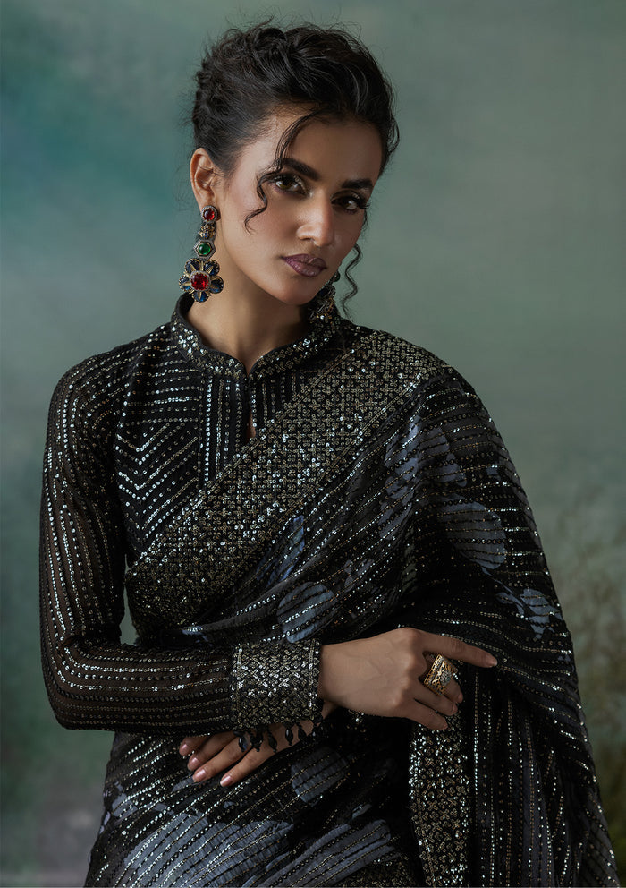 Aik Atelier | Sari Edit 2024 | SARI EDIT '24 VOL. 1 - LOOK 08 -  Aik Atelier Ladies Clothes - Original Designer Dress - House of Maryam