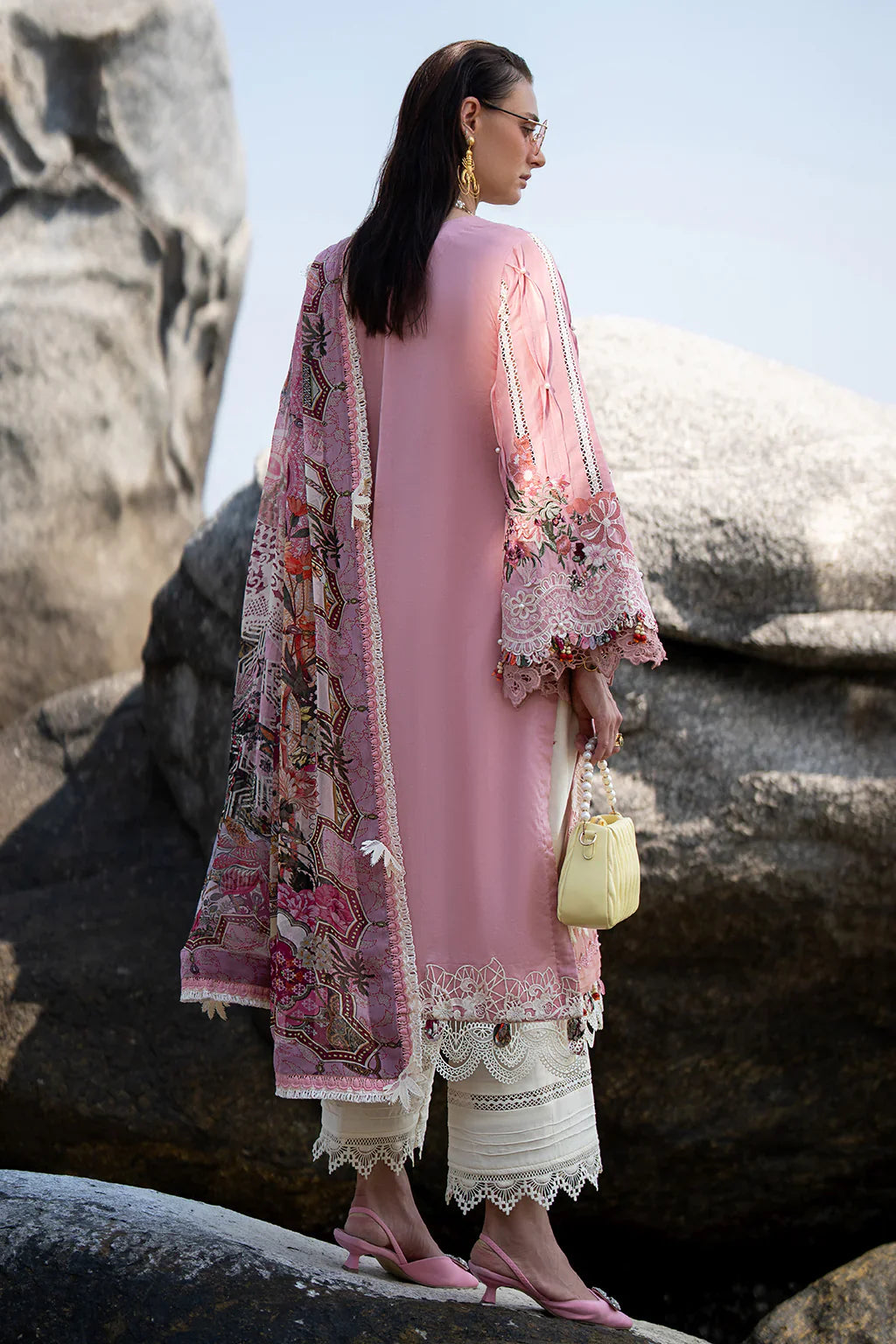 AJR Couture | Alif Signature Luxury Lawn 24 | Rosy by AJR Couture - House of Maryam