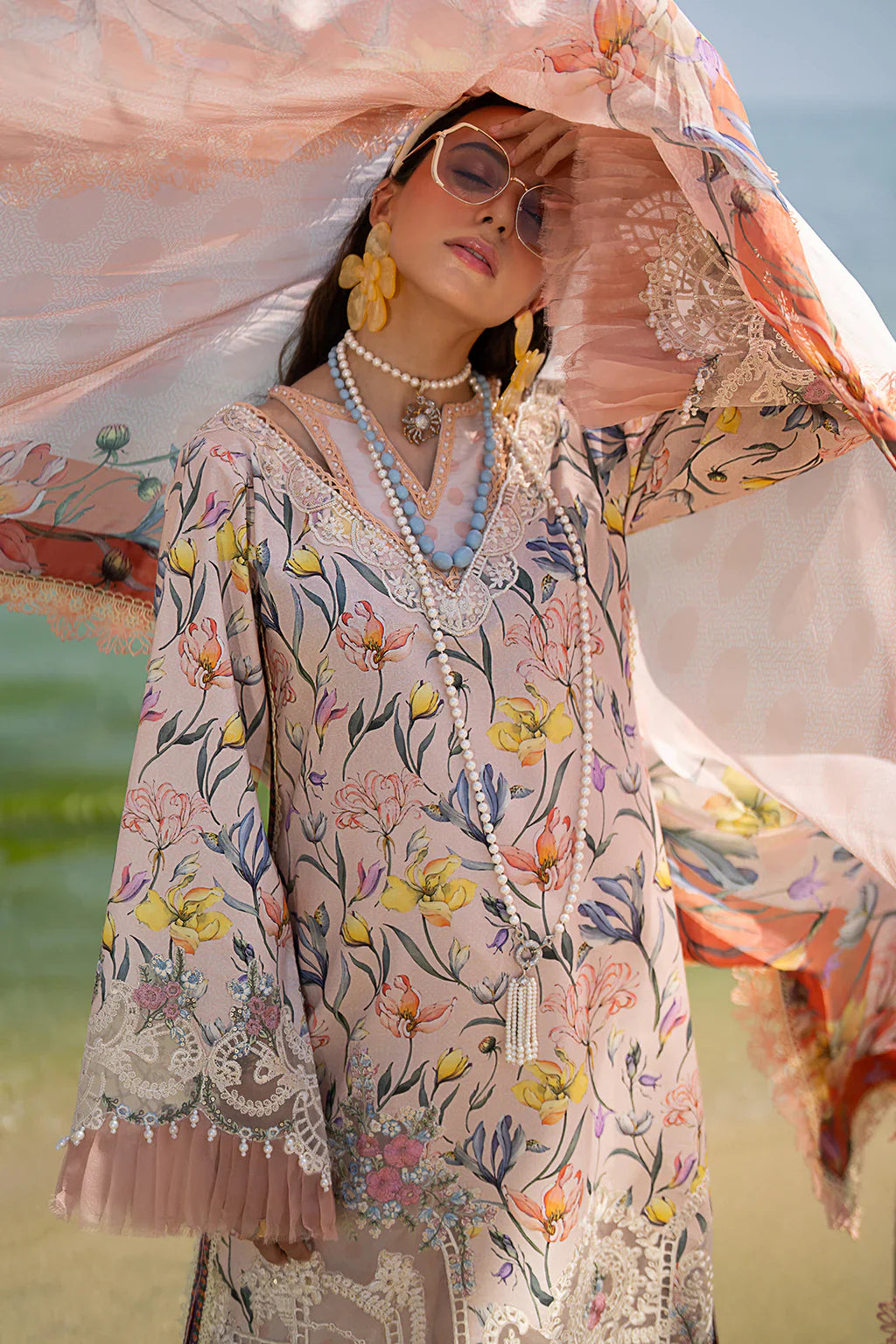 AJR Couture | Alif Signature Luxury Lawn 24 | Blooming -  AJR Couture Luxury - Original Designer Dress - House of Maryam