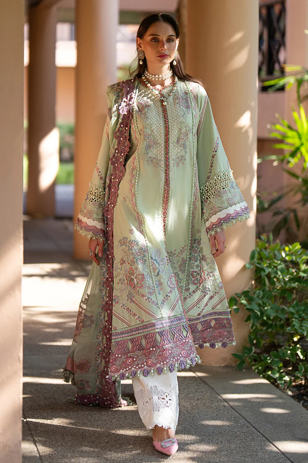 AJR Couture | Alif Signature Luxury Lawn 24 | Aura by AJR Couture - House of Maryam