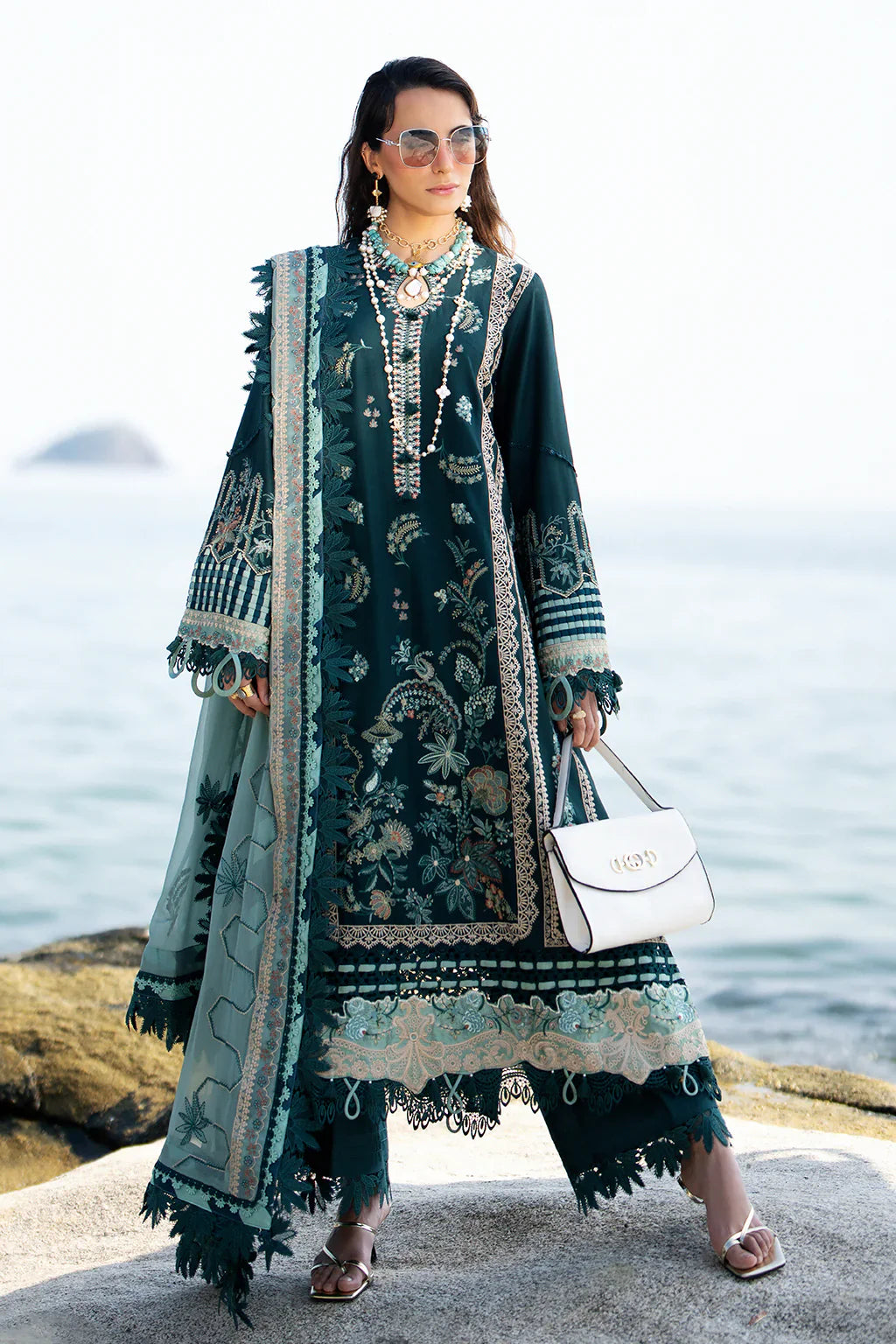 AJR Couture | Alif Signature Luxury Lawn 24 | Celia by AJR Couture - House of Maryam